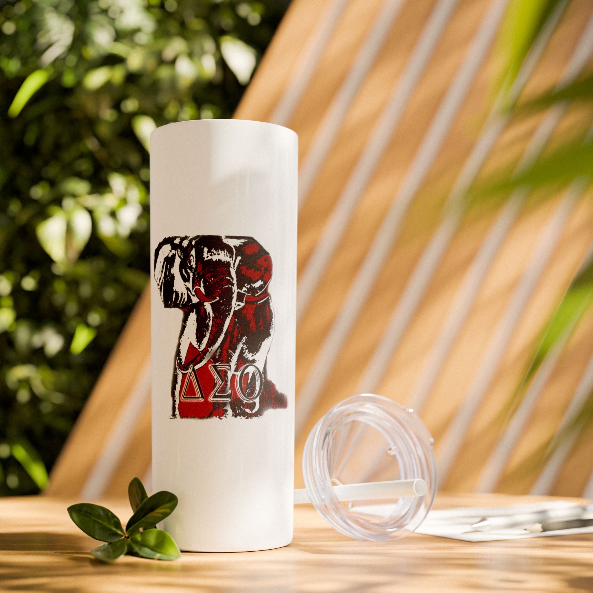 Skinny Tumbler with Straw, 20oz Delta Sigma Theta Collection by SharksEye Treasures