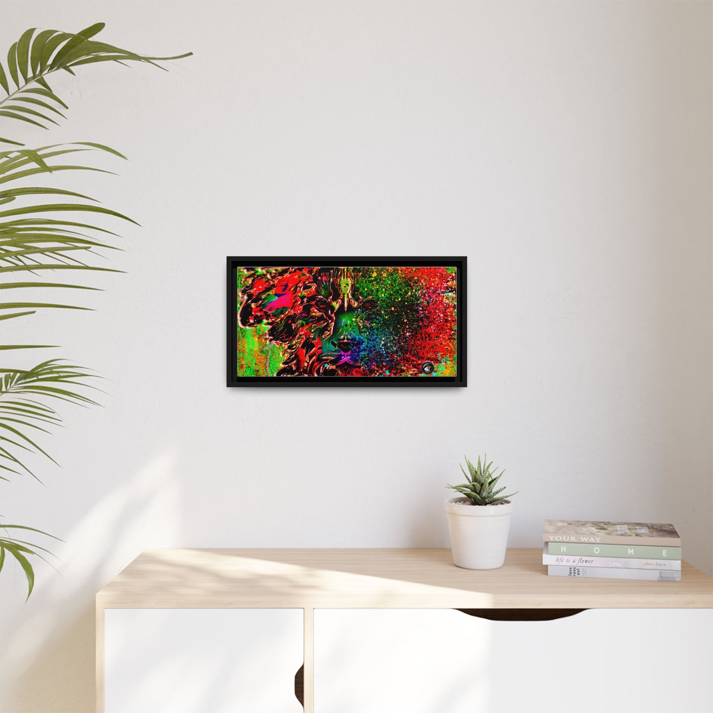 Matte Canvas, Framed (Multi-color) Lion Abstract Collection by SharksEye Treasures