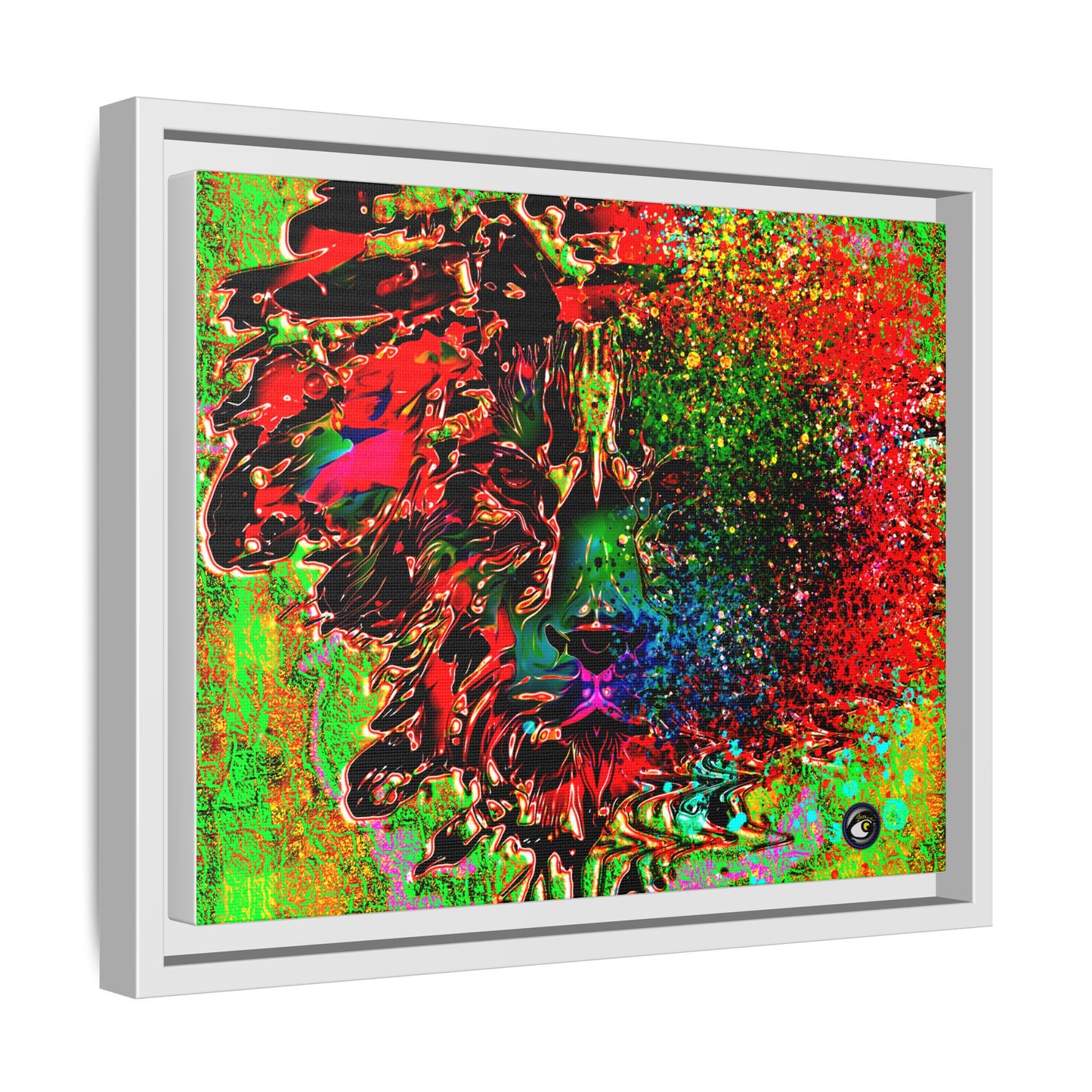 Matte Canvas, Framed (Multi-color) Lion Abstract Collection by SharksEye Treasures