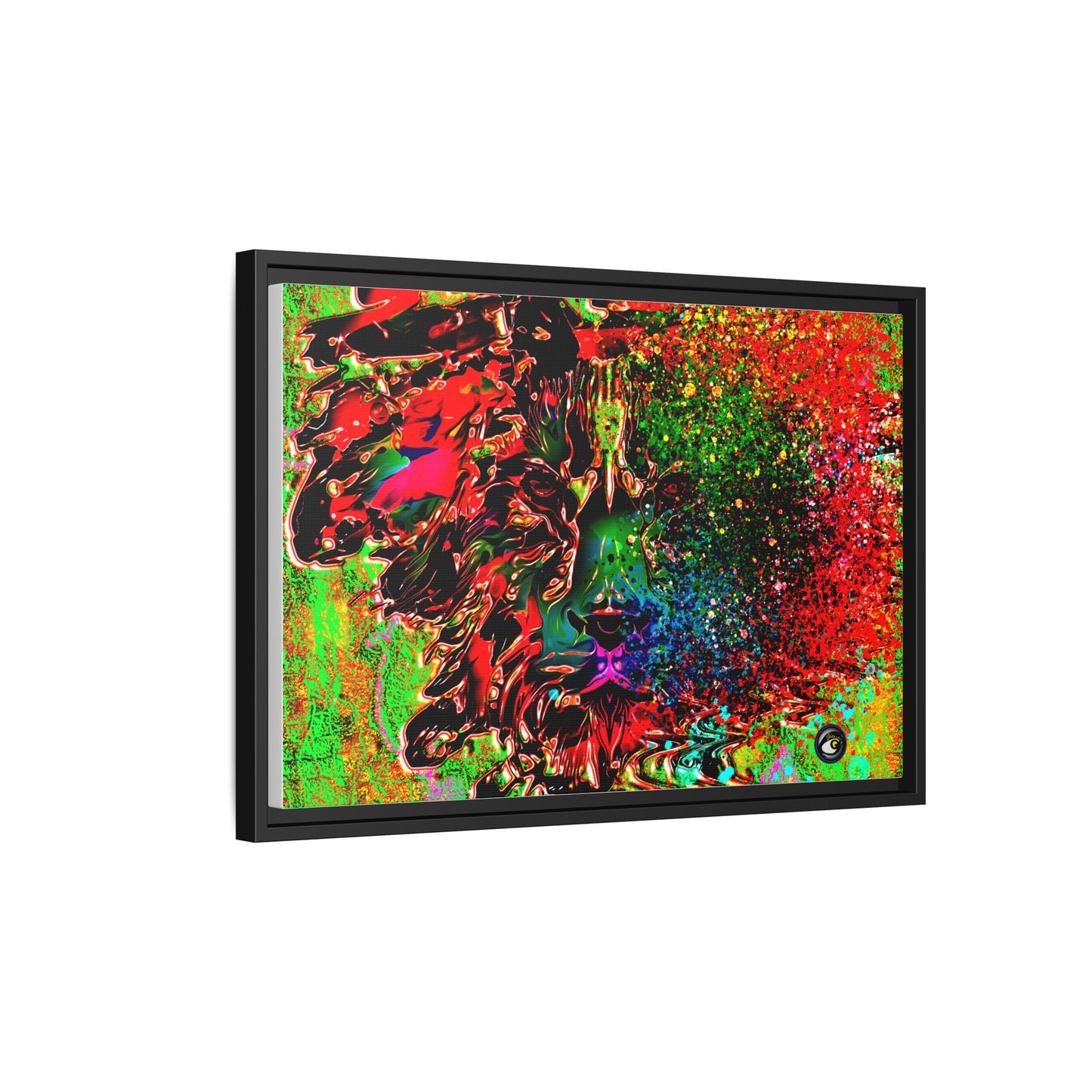 Matte Canvas, Framed (Multi-color) Lion Abstract Collection by SharksEye Treasures