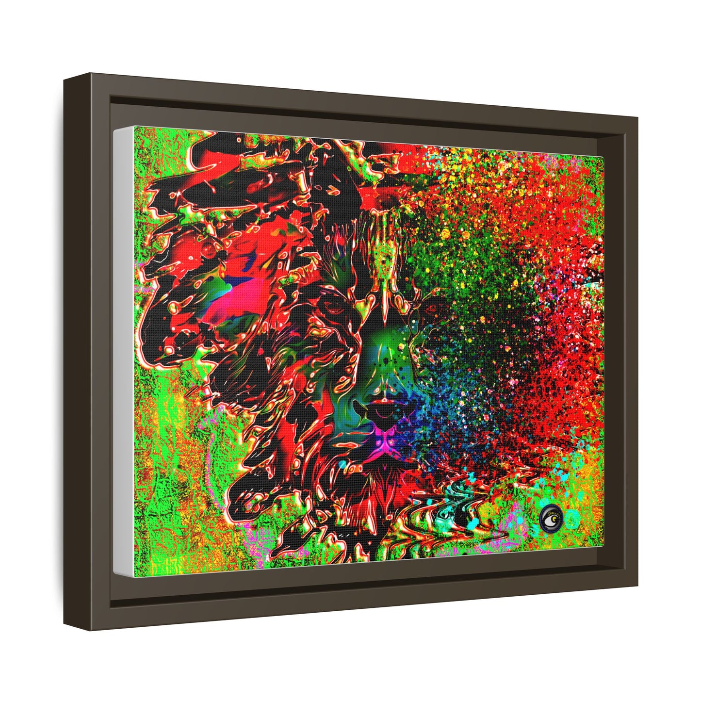 Matte Canvas, Framed (Multi-color) Lion Abstract Collection by SharksEye Treasures