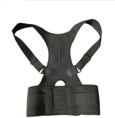Black neoprene posture adjustment belt for shoulder and back support with adjustable straps