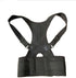 Black neoprene posture adjustment belt for shoulder and back support with adjustable straps