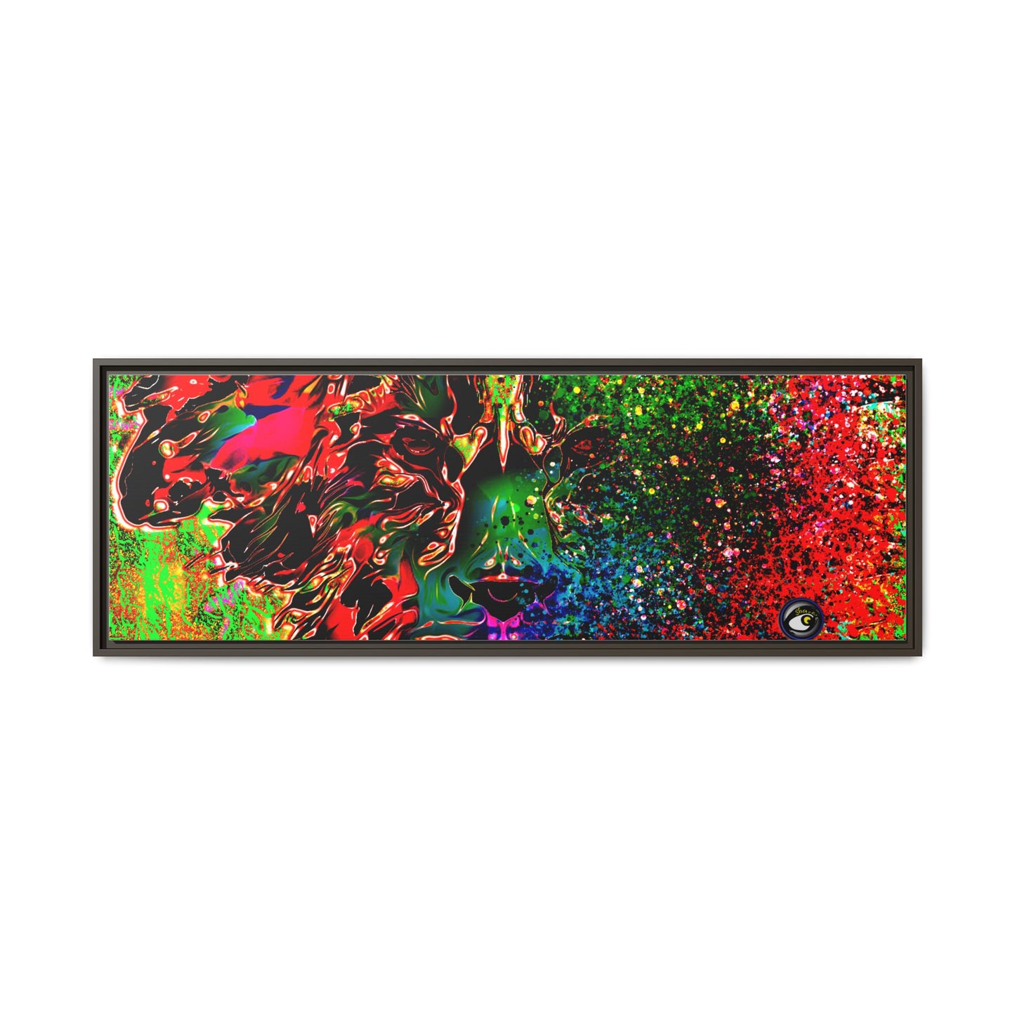 Matte Canvas, Framed (Multi-color) Lion Abstract Collection by SharksEye Treasures