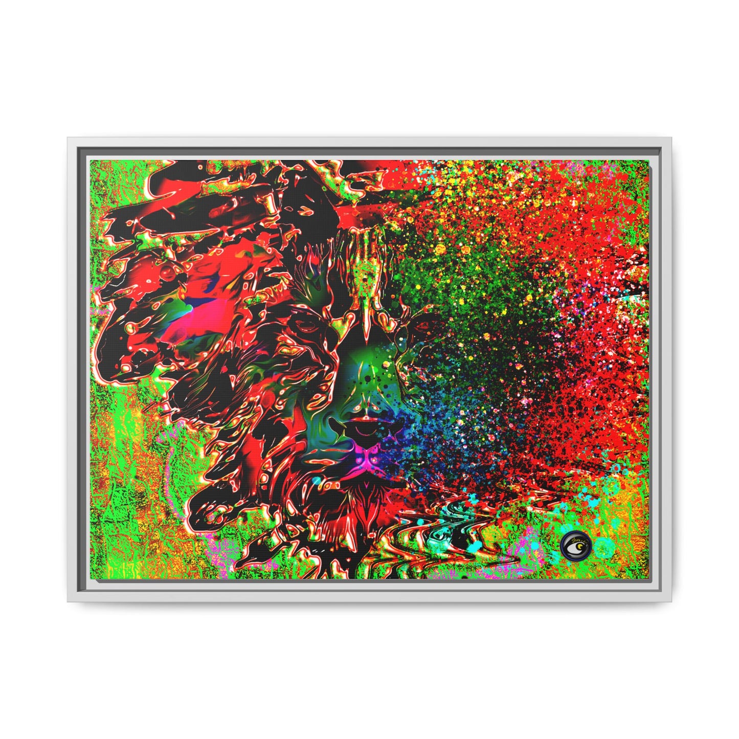 Matte Canvas, Framed (Multi-color) Lion Abstract Collection by SharksEye Treasures