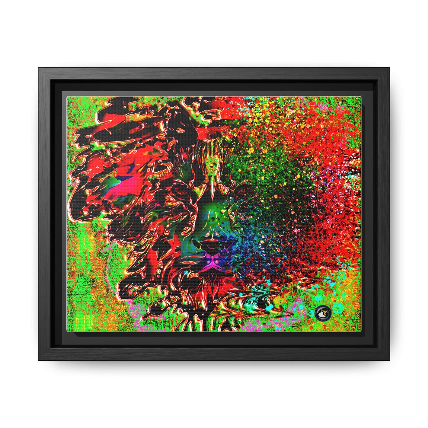 Matte Canvas, Framed (Multi-color) Lion Abstract Collection by SharksEye Treasures