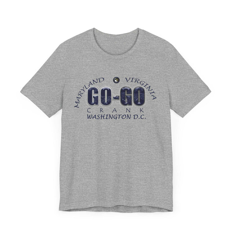 Unisex jersey short sleeve tee from Go-Go Music Collection by SharksEye Treasures, soft cotton, classic fit