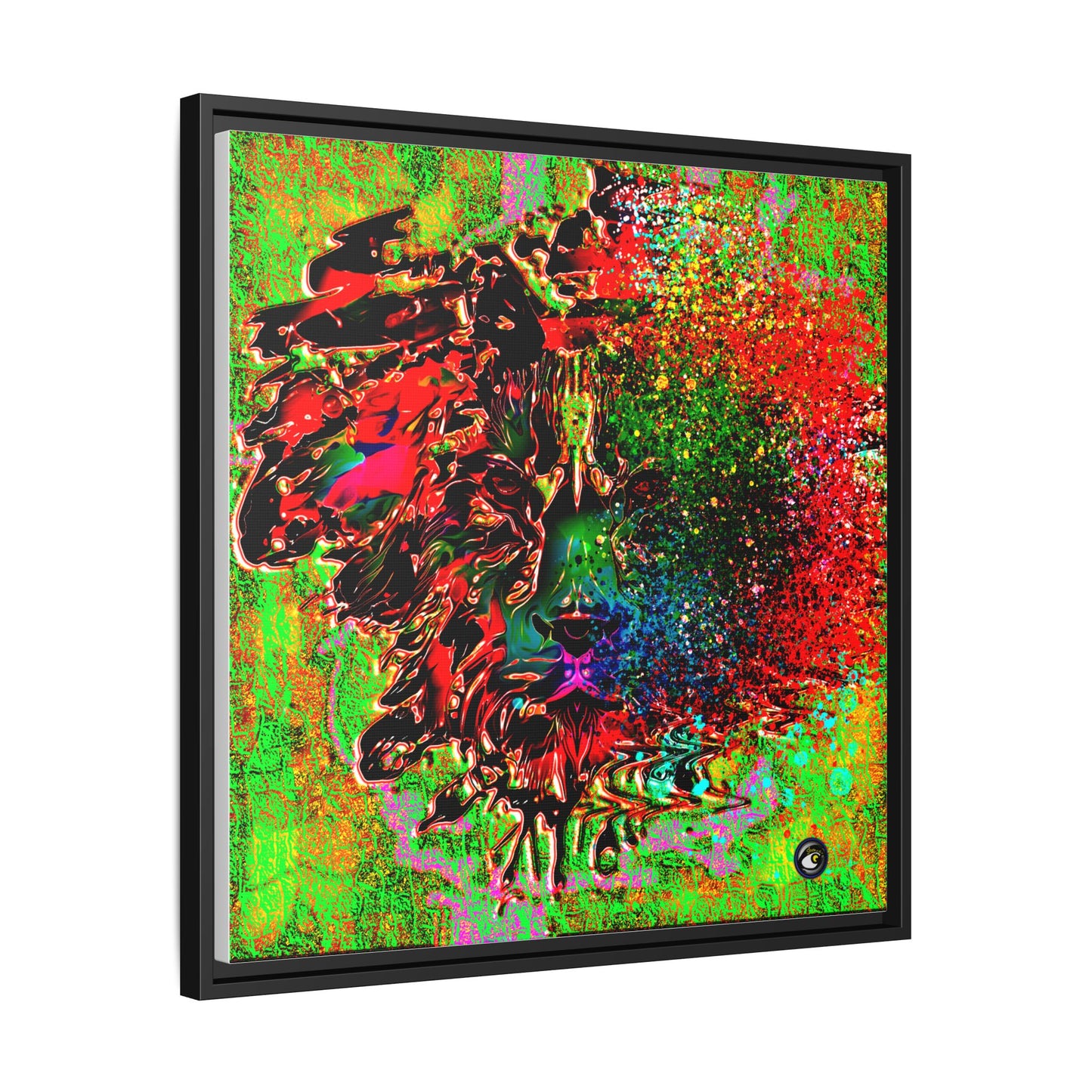 Matte Canvas, Framed (Multi-color) Lion Abstract Collection by SharksEye Treasures