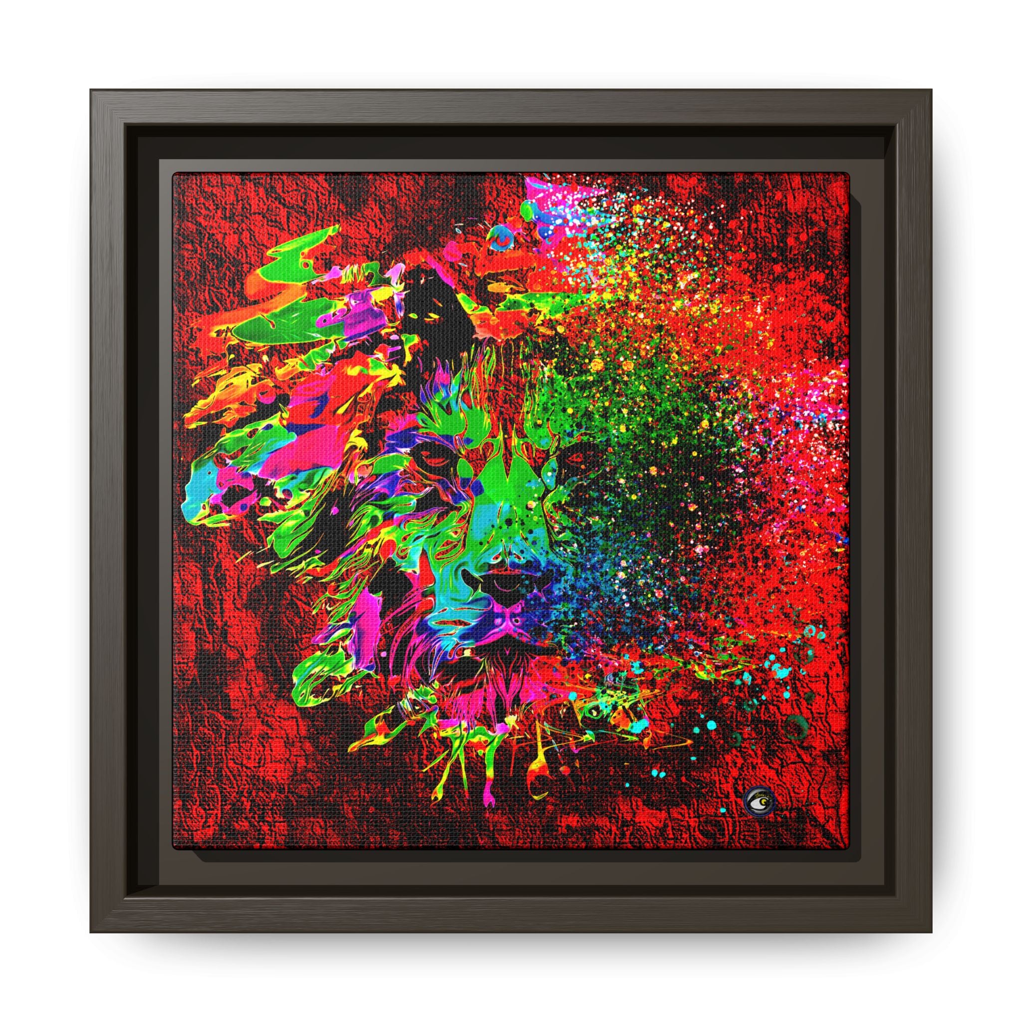 Matte Canvas, Framed (Multi-color) Lion Abstract Collection by SharksEye Treasures