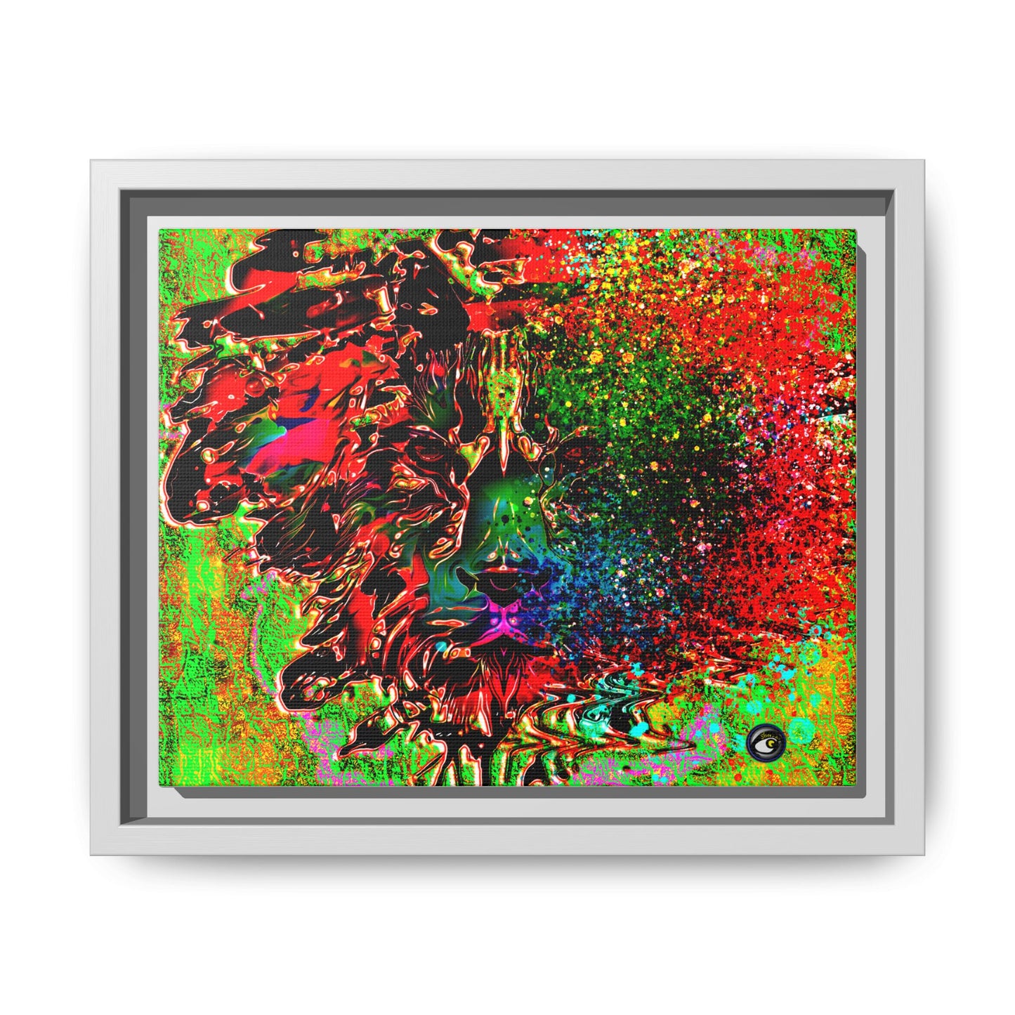 Matte Canvas, Framed (Multi-color) Lion Abstract Collection by SharksEye Treasures