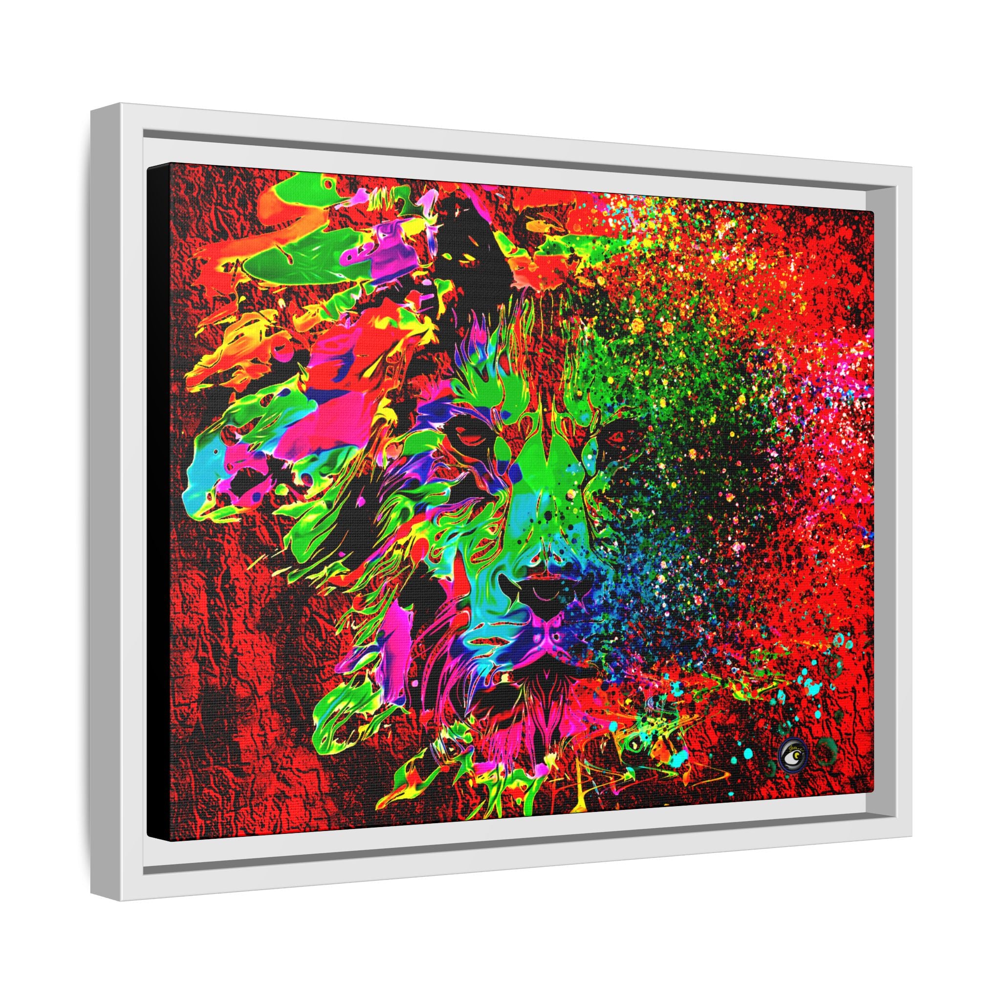 Matte Canvas, Framed (Multi-color) Lion Abstract Collection by SharksEye Treasures