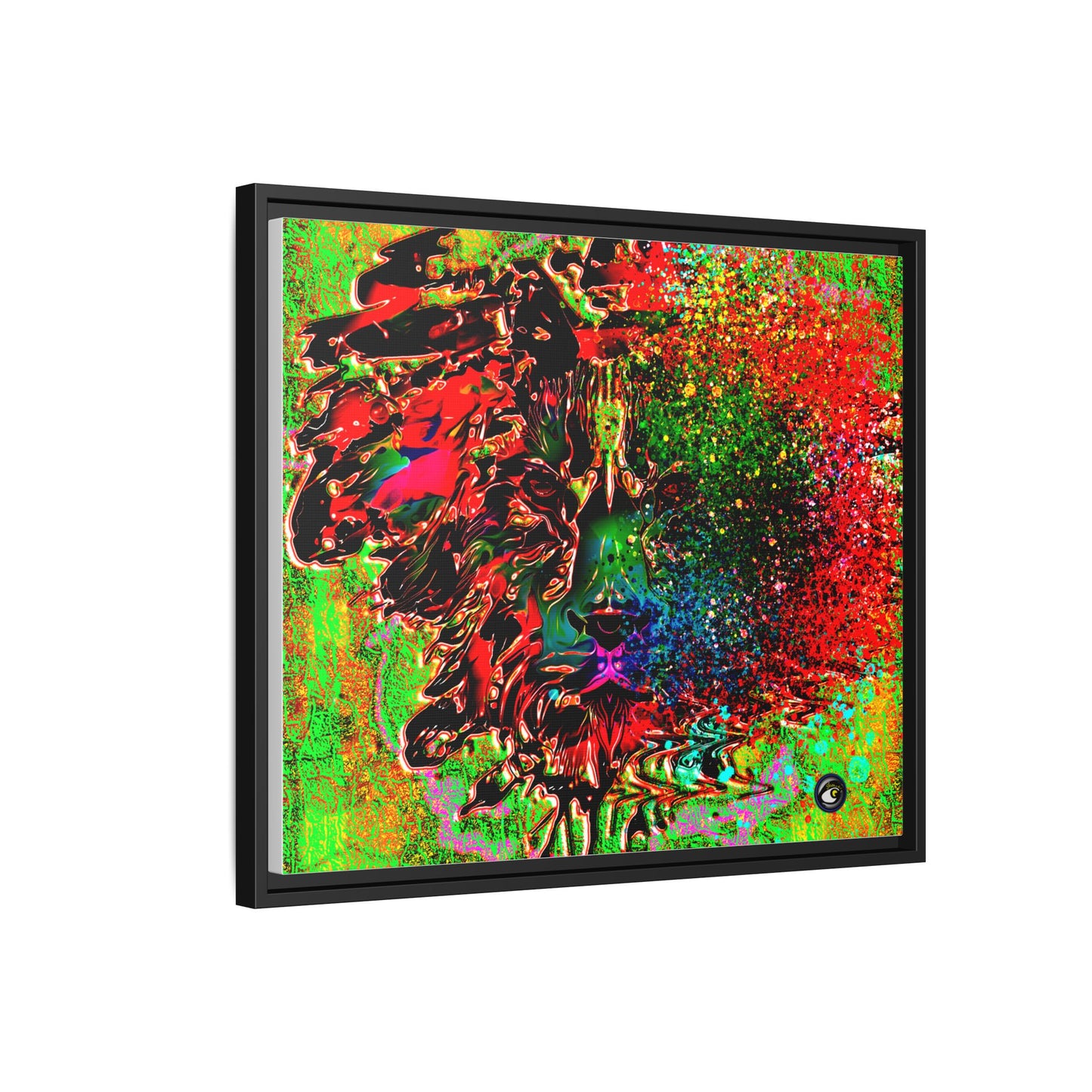 Matte Canvas, Framed (Multi-color) Lion Abstract Collection by SharksEye Treasures