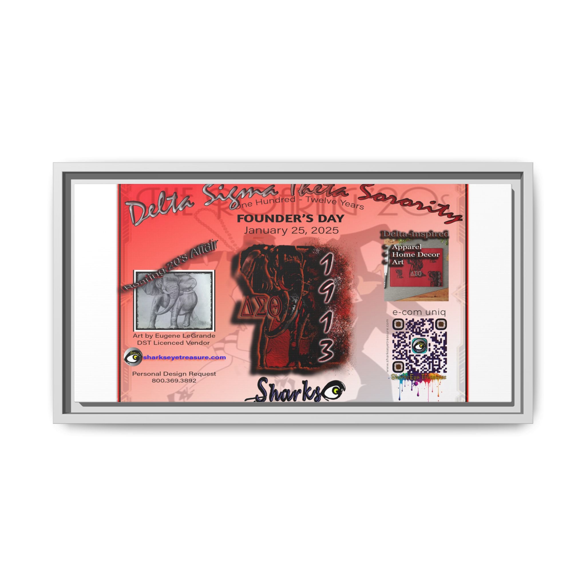 Matte Canvas, Framed (Multi-color) Delta Sigma Theta Collection by SharksEye Treasures