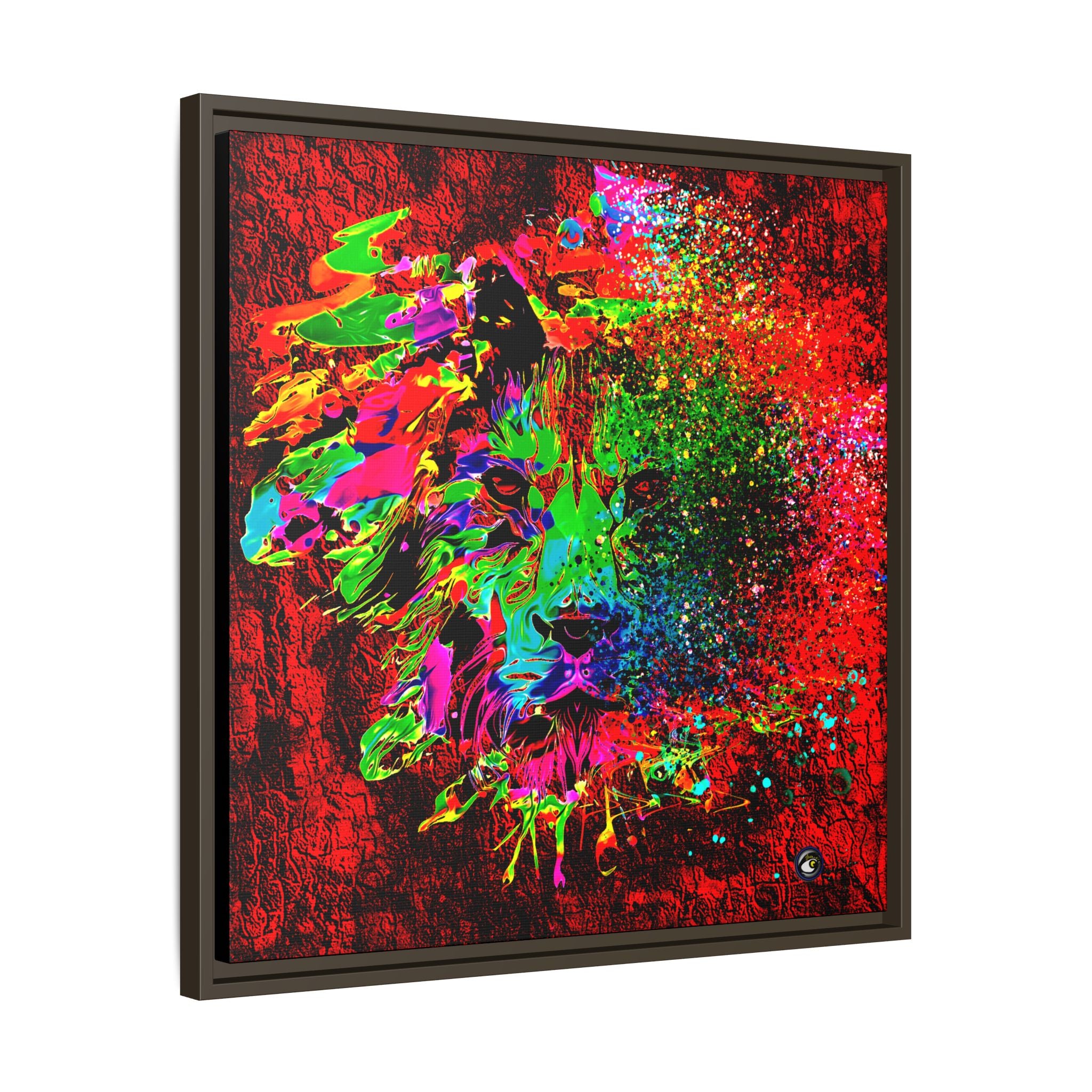 Matte Canvas, Framed (Multi-color) Lion Abstract Collection by SharksEye Treasures