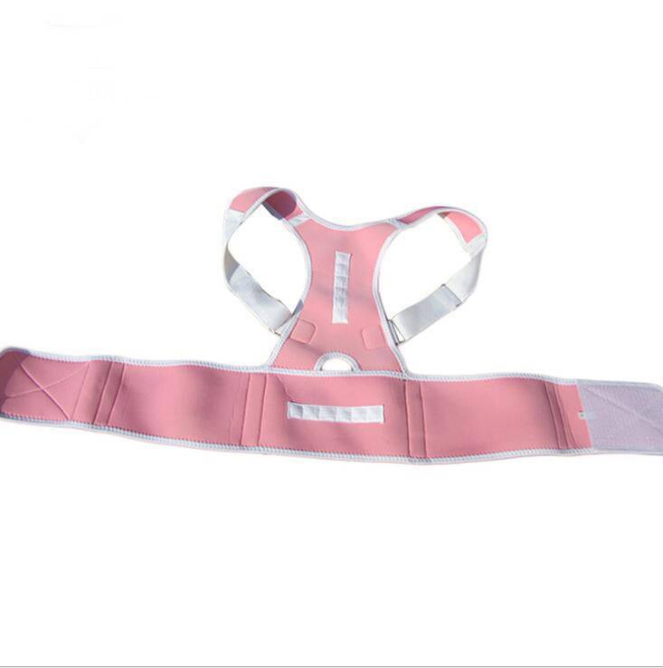 Neoprene pink posture adjustment belt for shoulder and back support with adjustable straps