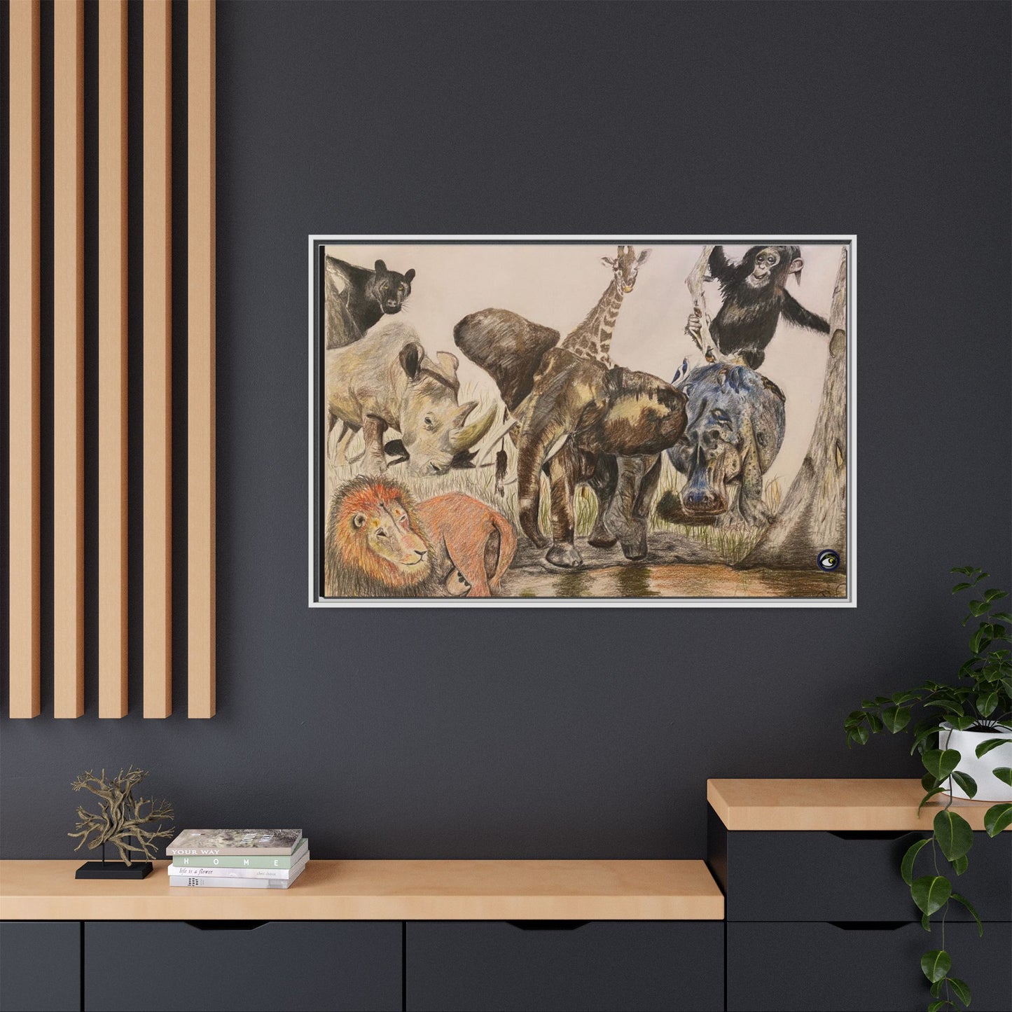 Framed Canvas Animal Kingdom Print by Sharkseye