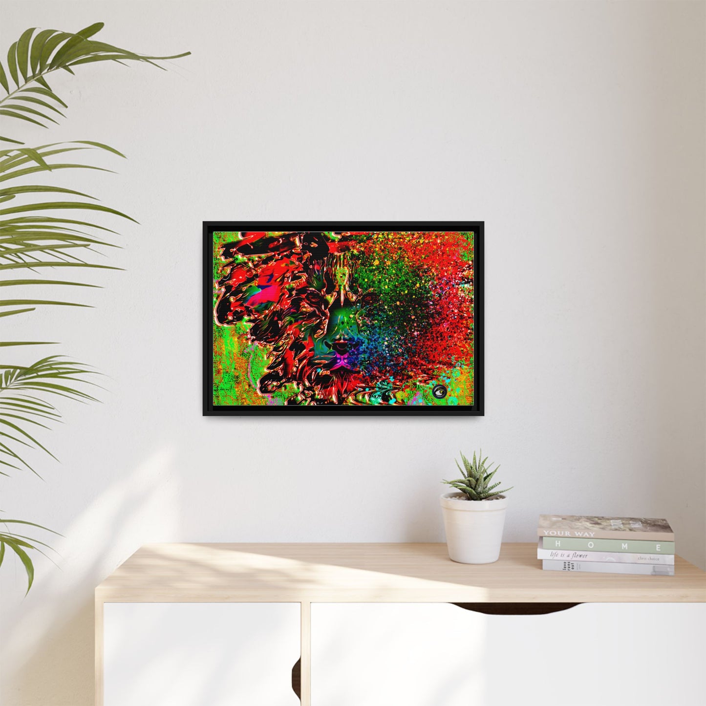 Matte Canvas, Framed (Multi-color) Lion Abstract Collection by SharksEye Treasures