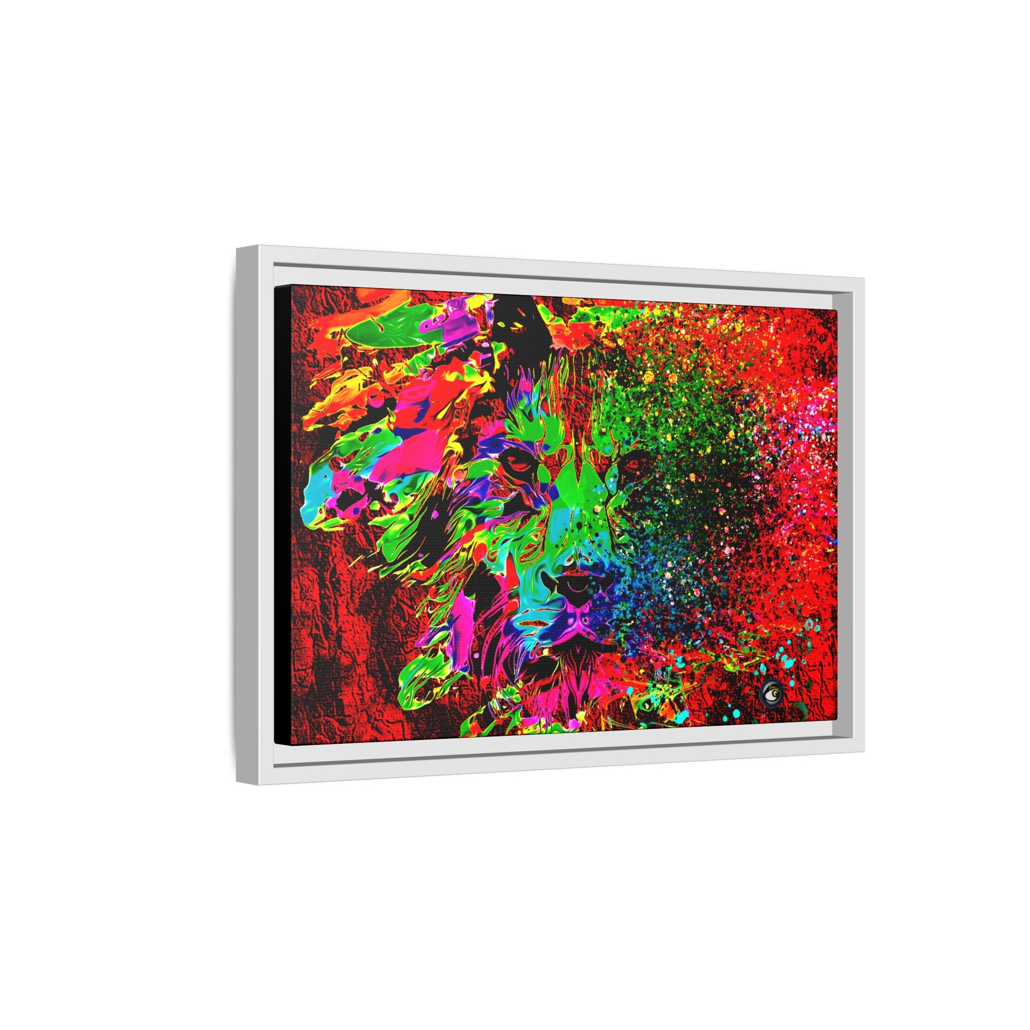 Matte Canvas, Framed (Multi-color) Lion Abstract Collection by SharksEye Treasures