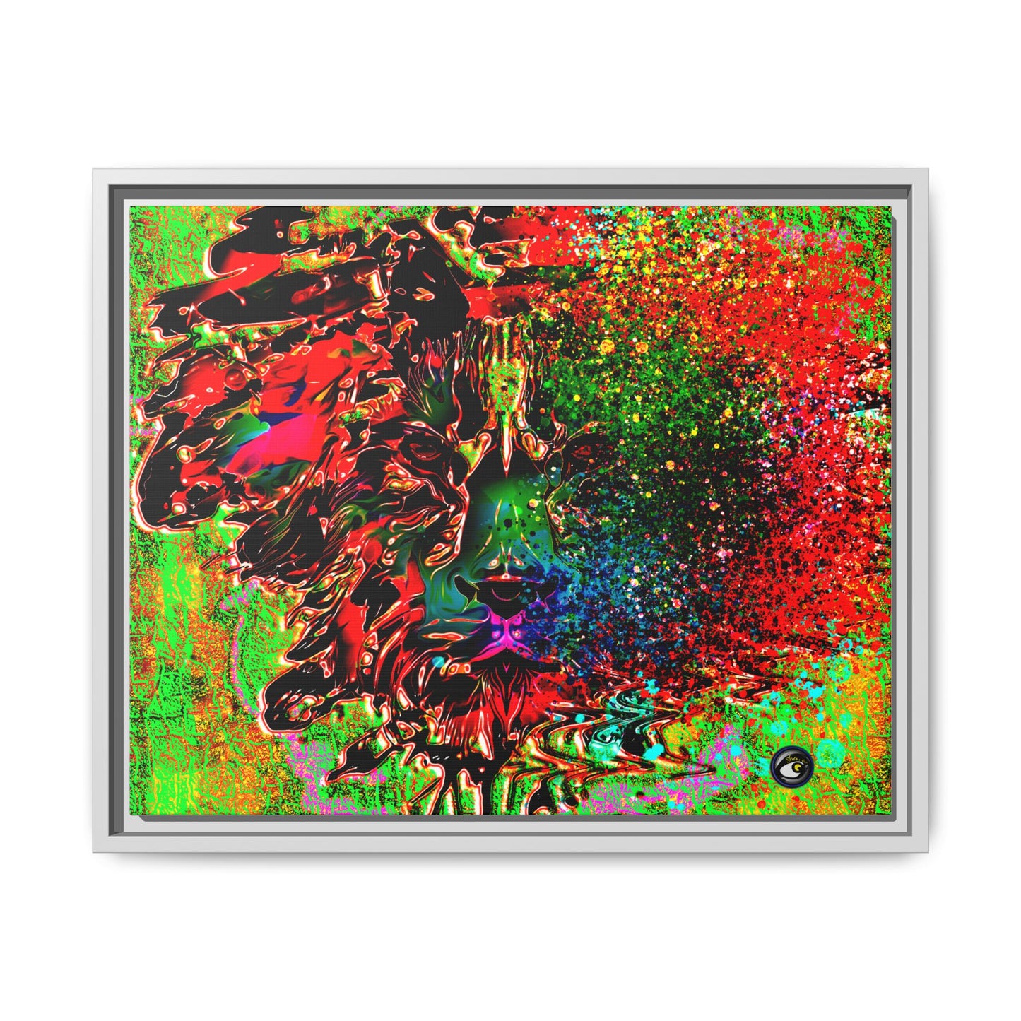 Matte Canvas, Framed (Multi-color) Lion Abstract Collection by SharksEye Treasures