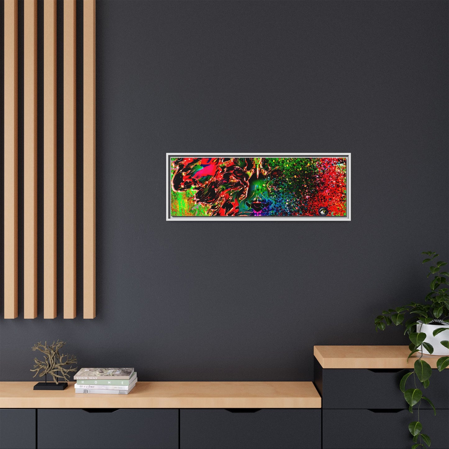 Matte Canvas, Framed (Multi-color) Lion Abstract Collection by SharksEye Treasures