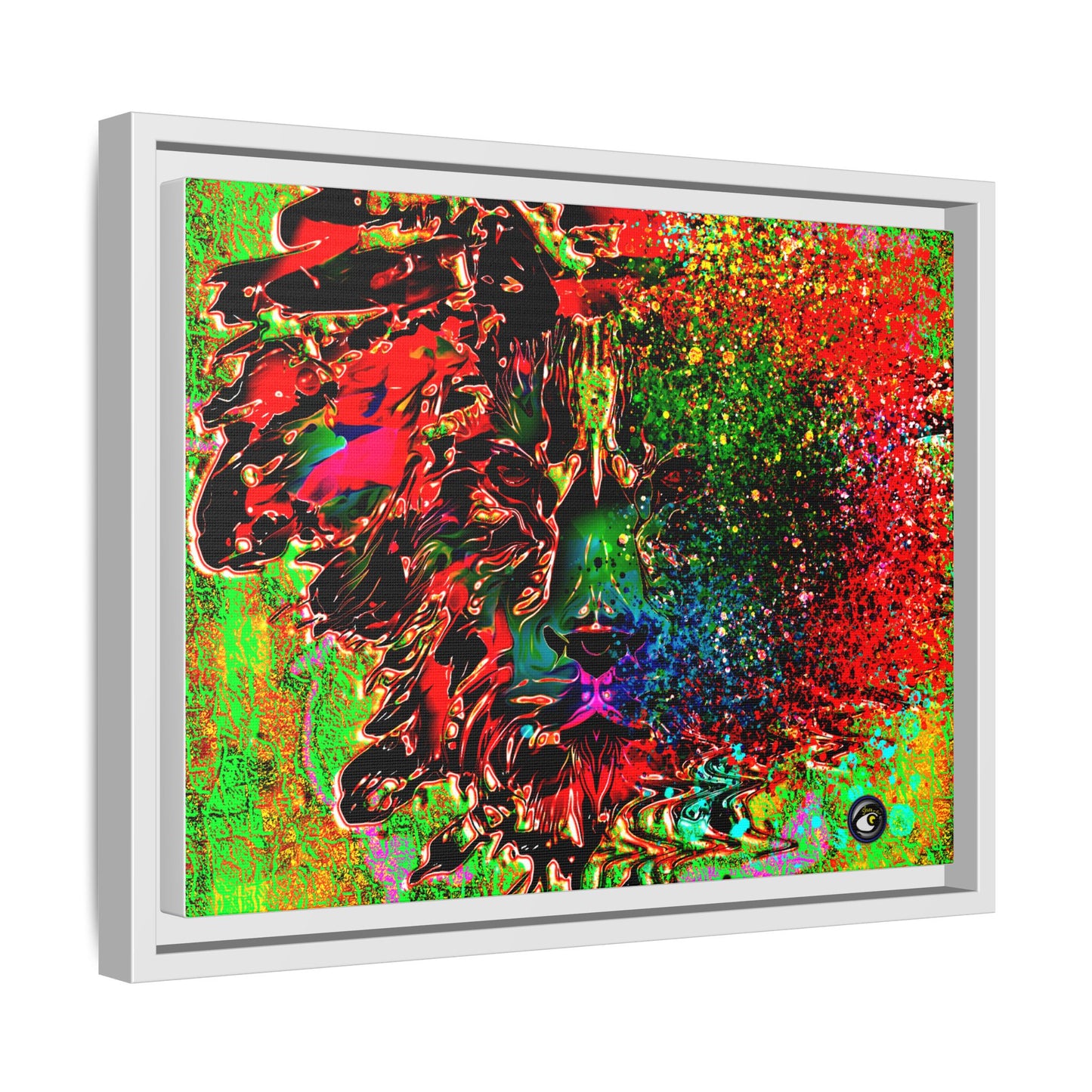 Matte Canvas, Framed (Multi-color) Lion Abstract Collection by SharksEye Treasures