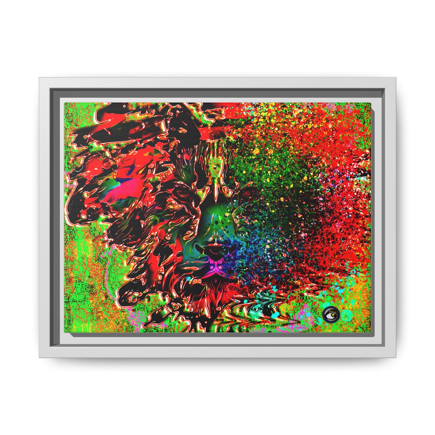 Matte Canvas, Framed (Multi-color) Lion Abstract Collection by SharksEye Treasures