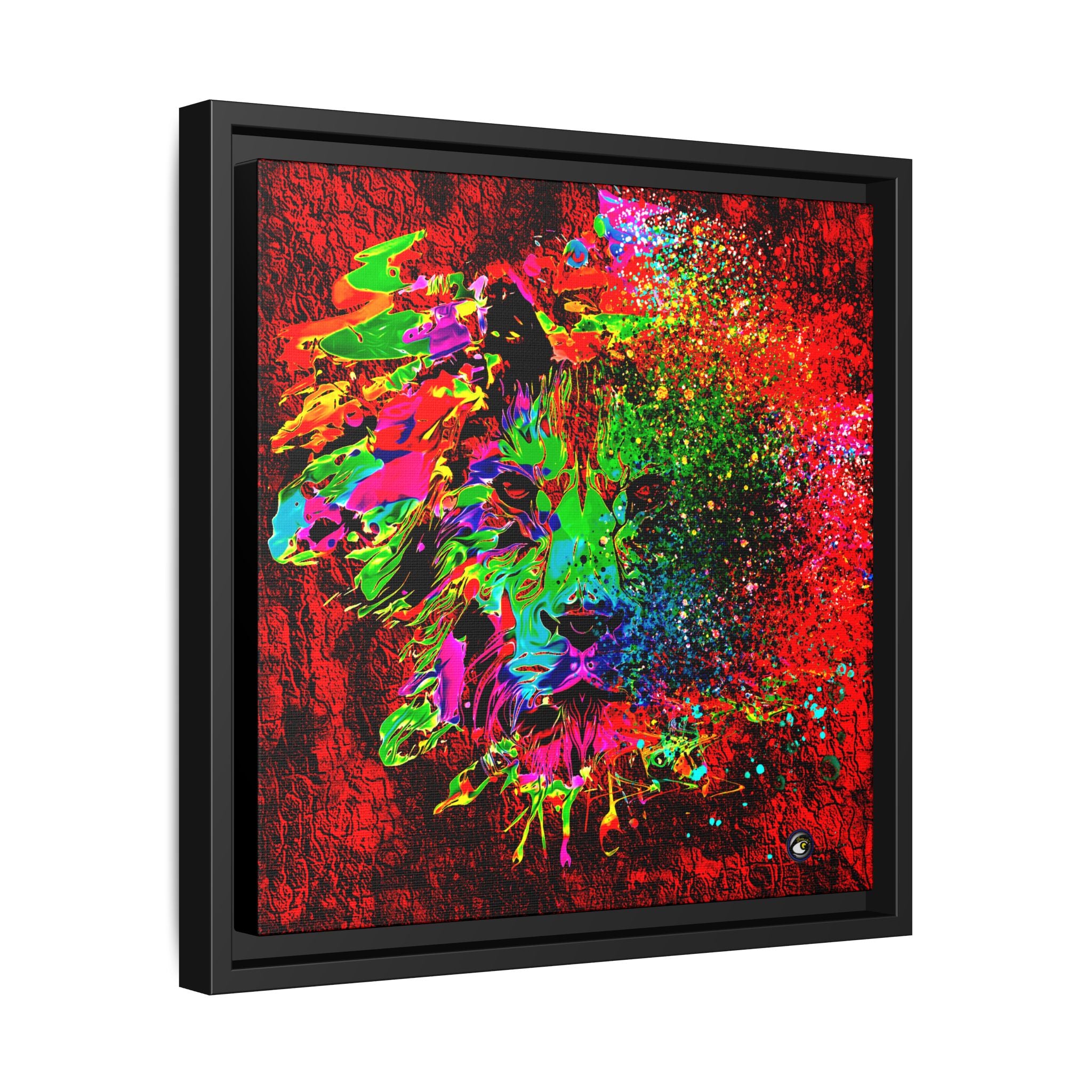 Matte Canvas, Framed (Multi-color) Lion Abstract Collection by SharksEye Treasures