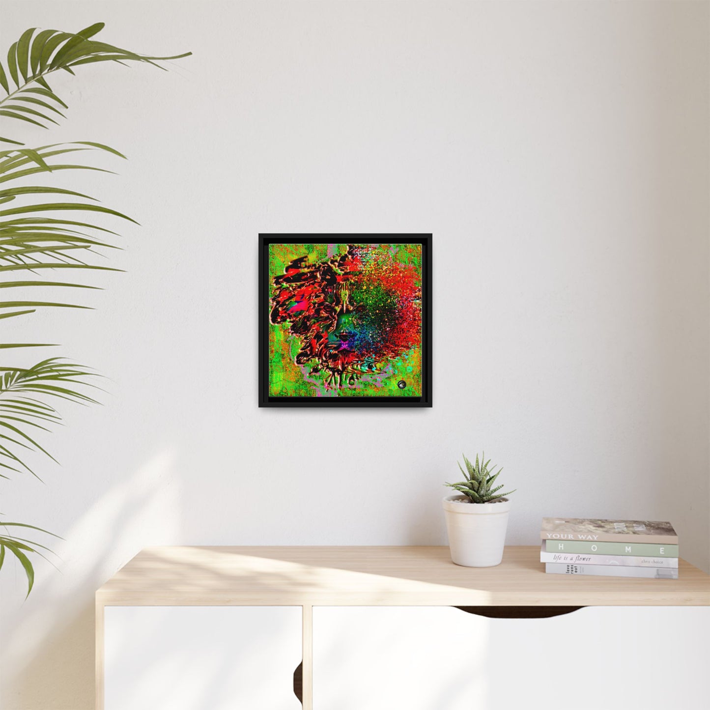 Matte Canvas, Framed (Multi-color) Lion Abstract Collection by SharksEye Treasures