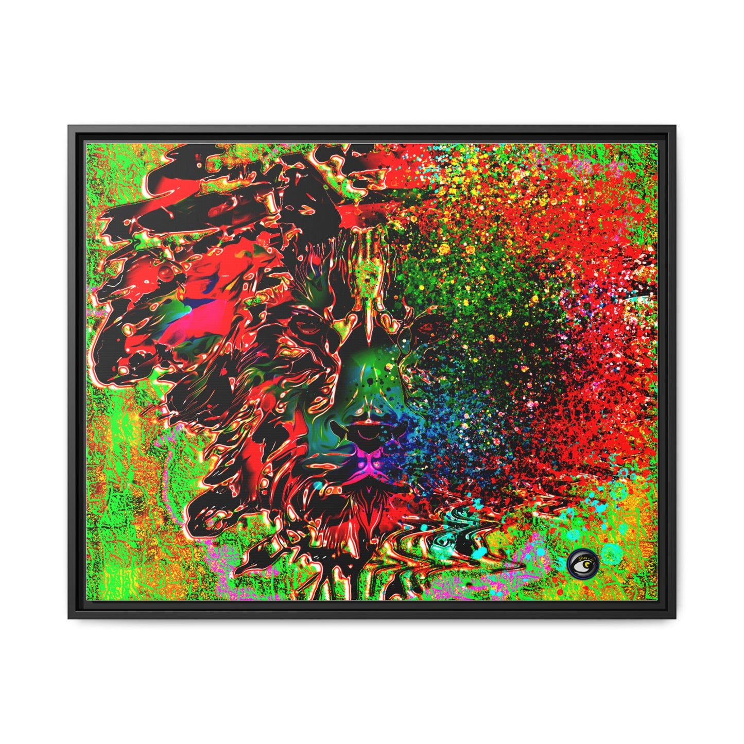 Matte Canvas, Framed (Multi-color) Lion Abstract Collection by SharksEye Treasures