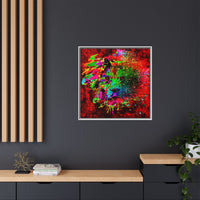 Matte Canvas, Framed (Multi-color) Lion Abstract Collection by SharksEye Treasures