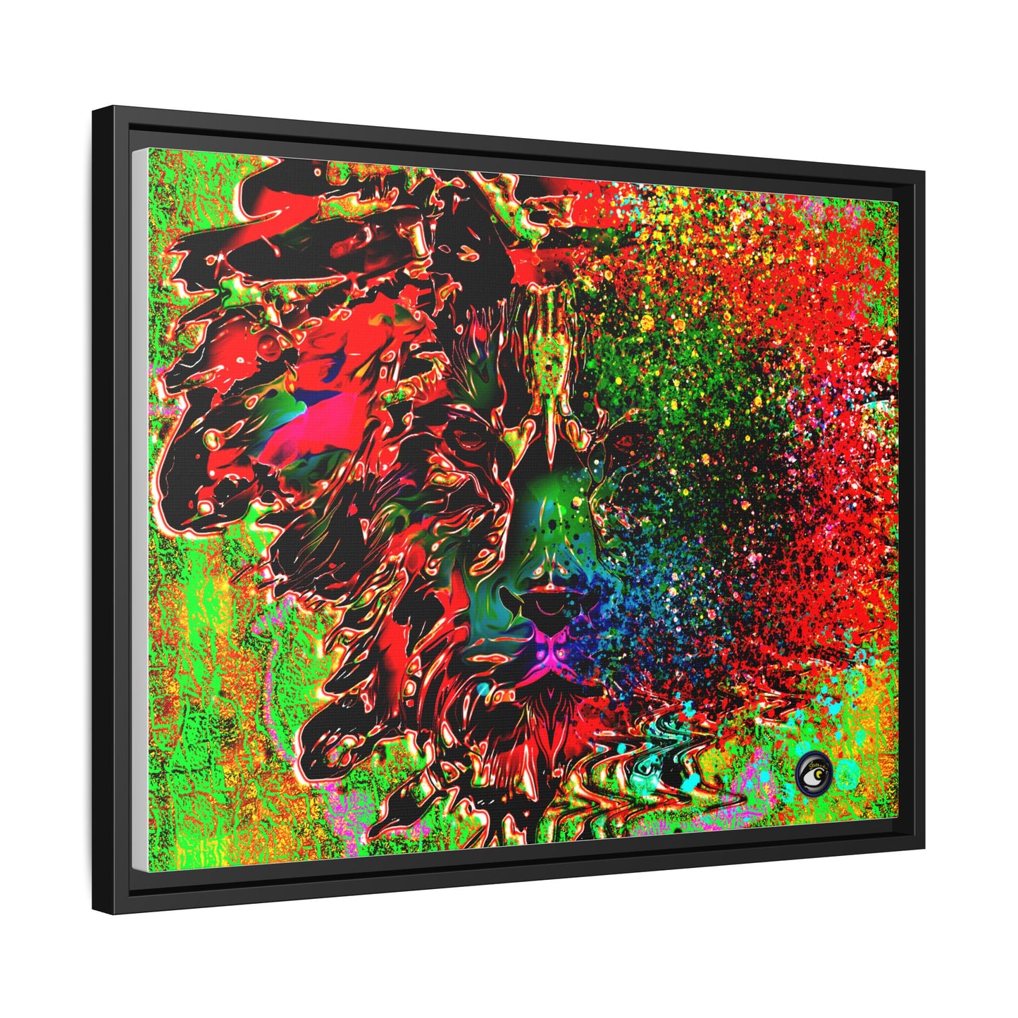 Matte Canvas, Framed (Multi-color) Lion Abstract Collection by SharksEye Treasures