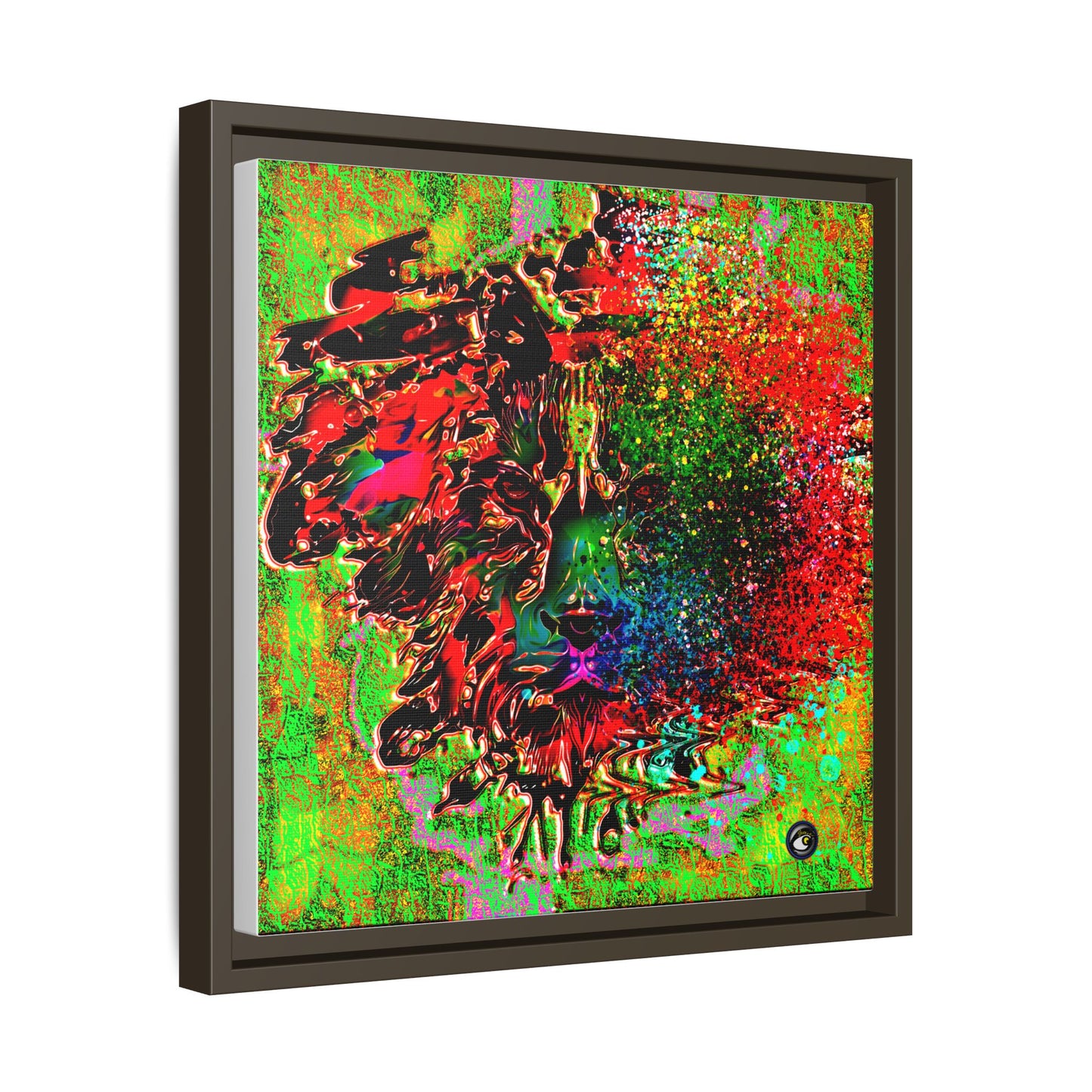 Matte Canvas, Framed (Multi-color) Lion Abstract Collection by SharksEye Treasures