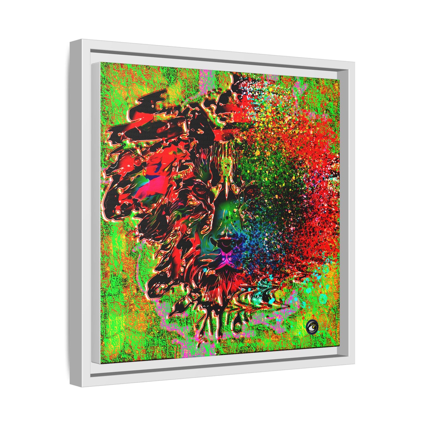 Matte Canvas, Framed (Multi-color) Lion Abstract Collection by SharksEye Treasures