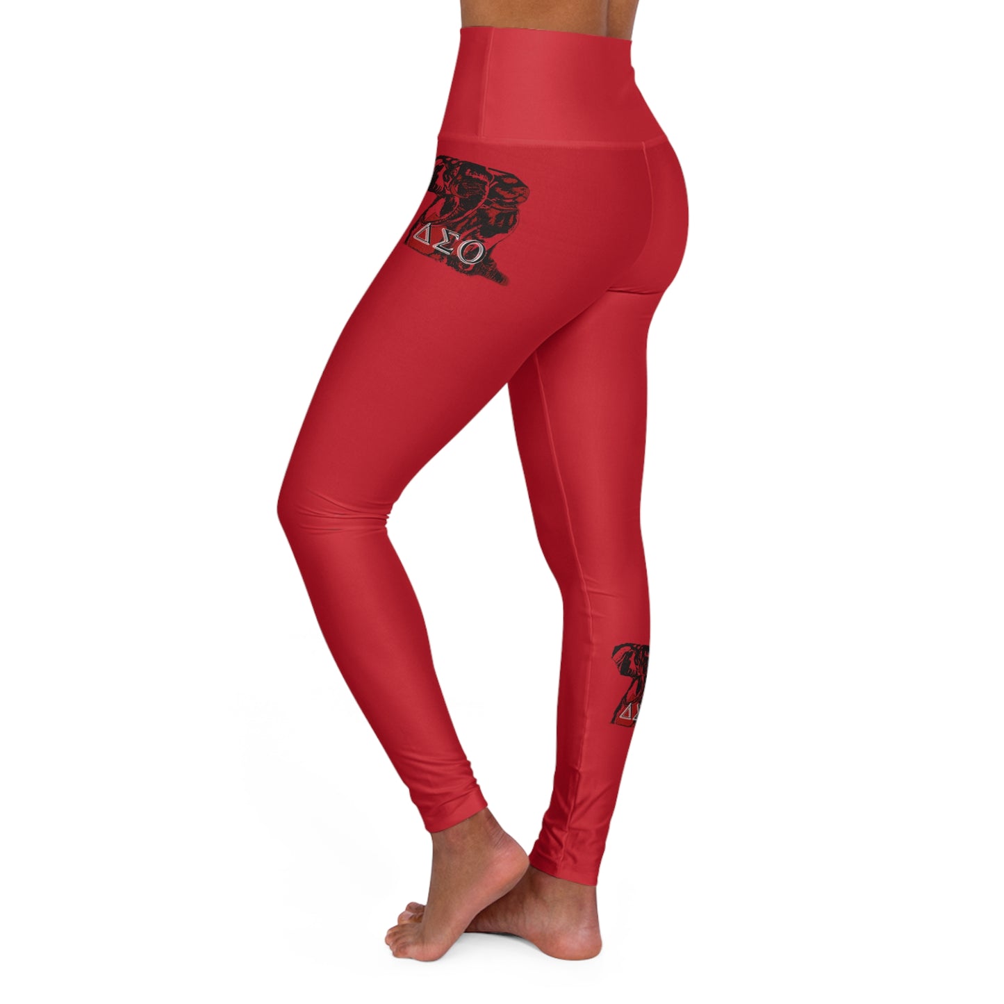 High Waisted Yoga Leggings (AOP) Delta Sigma Theta Collection by SharksEye Treasures