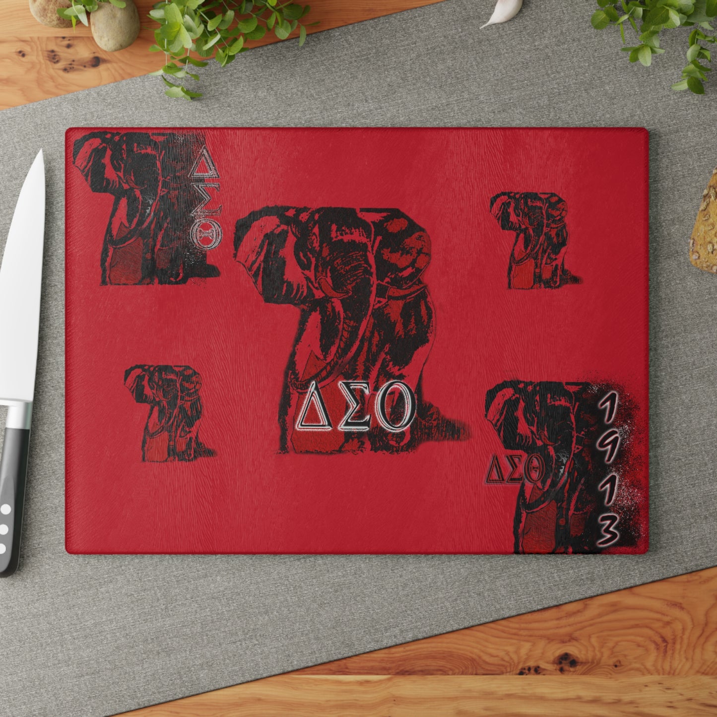 Glass Cutting Board Delta Sigma Theta Sorority by SharksEye Treasures