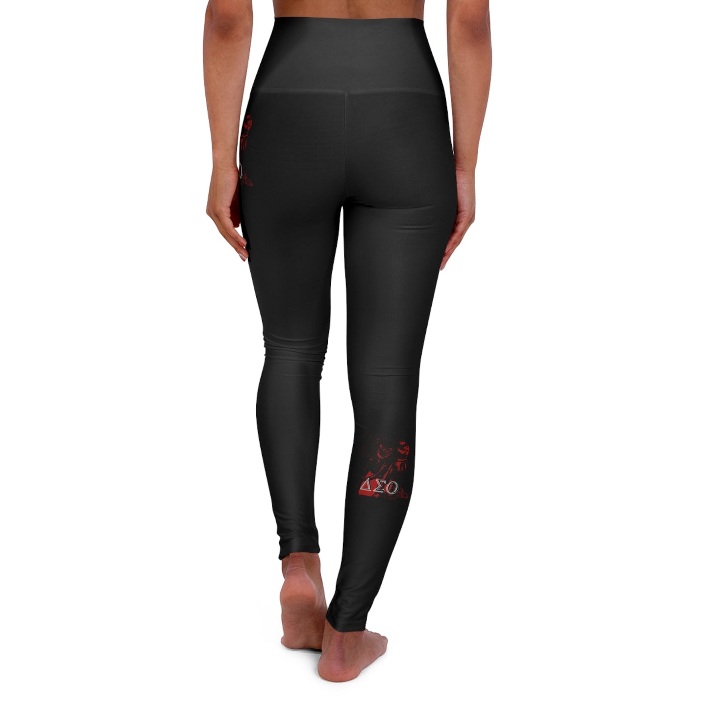 High Waisted Yoga Leggings (AOP) Delta Sigma Theta Collection by SharksEye Treasures