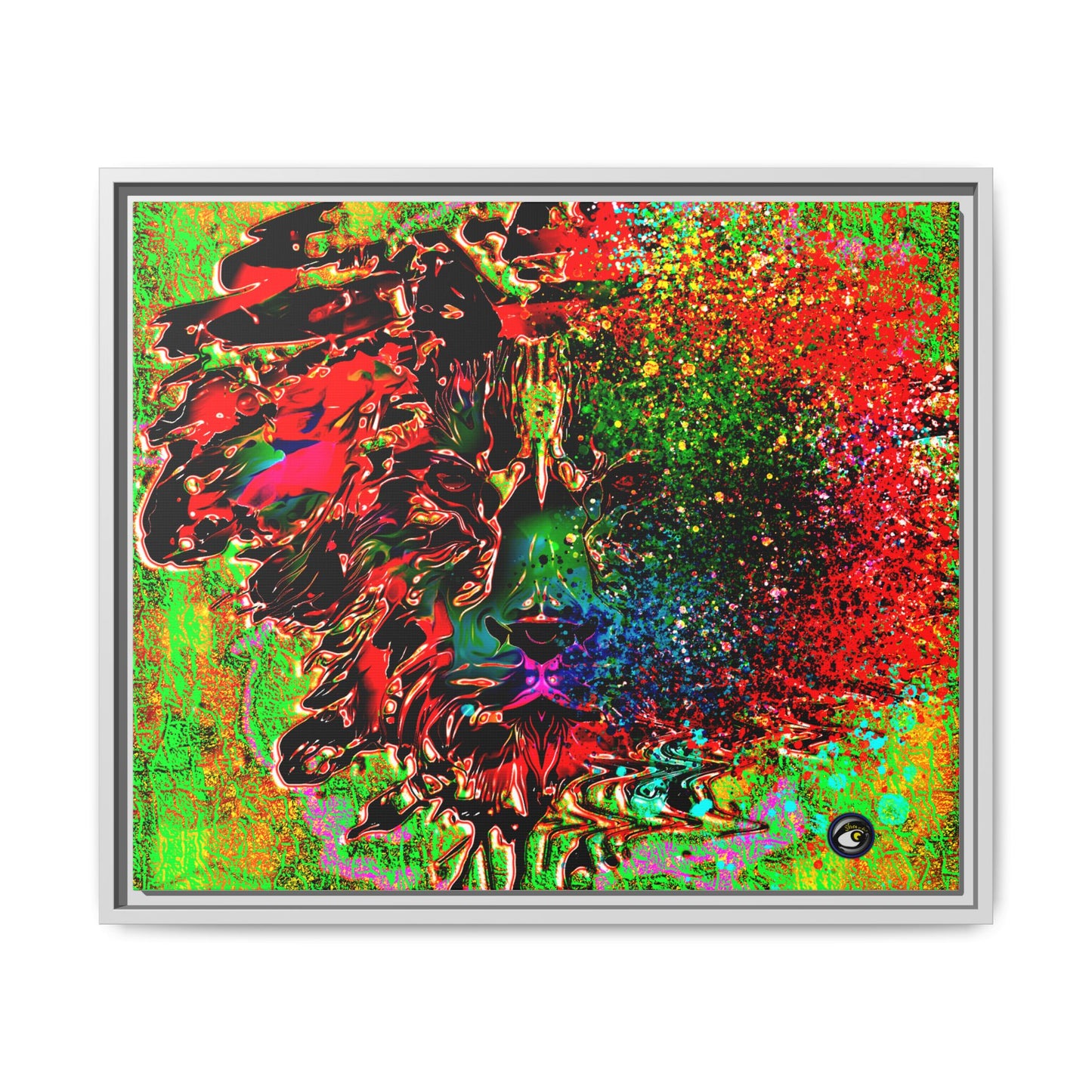 Matte Canvas, Framed (Multi-color) Lion Abstract Collection by SharksEye Treasures