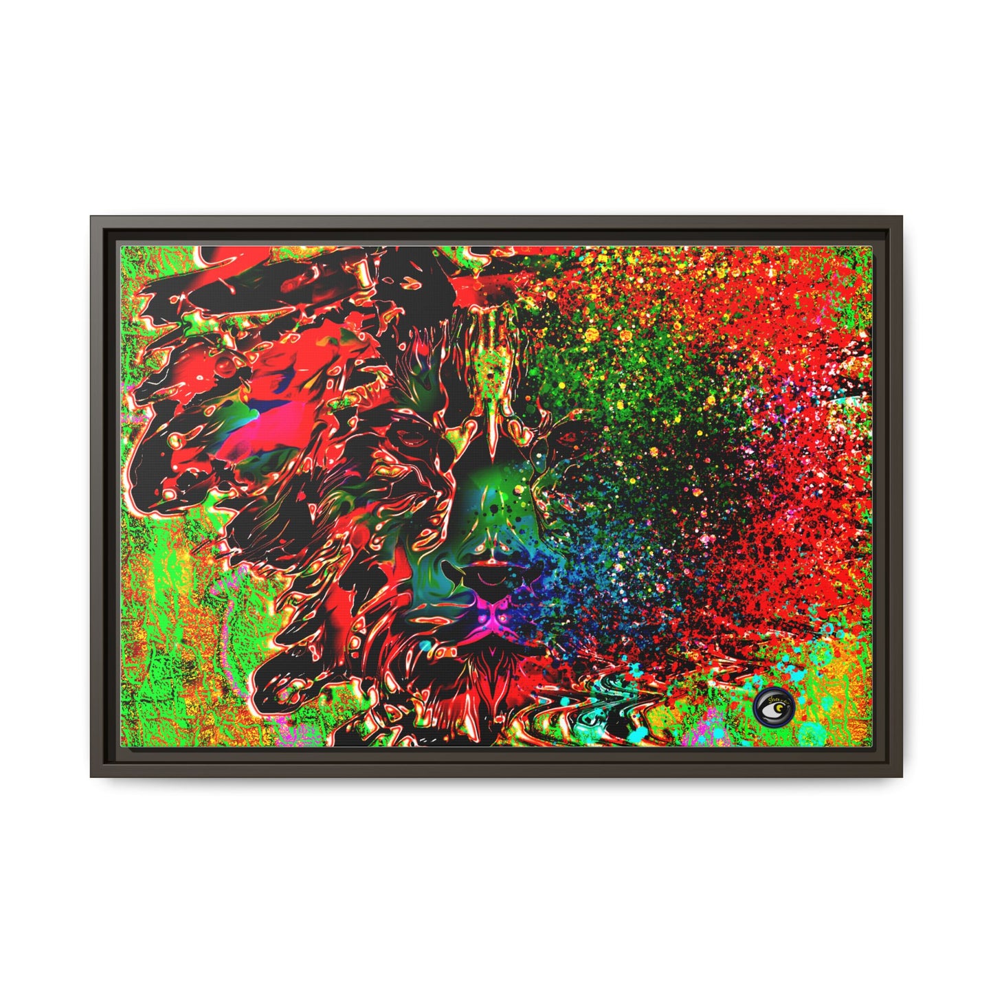 Matte Canvas, Framed (Multi-color) Lion Abstract Collection by SharksEye Treasures