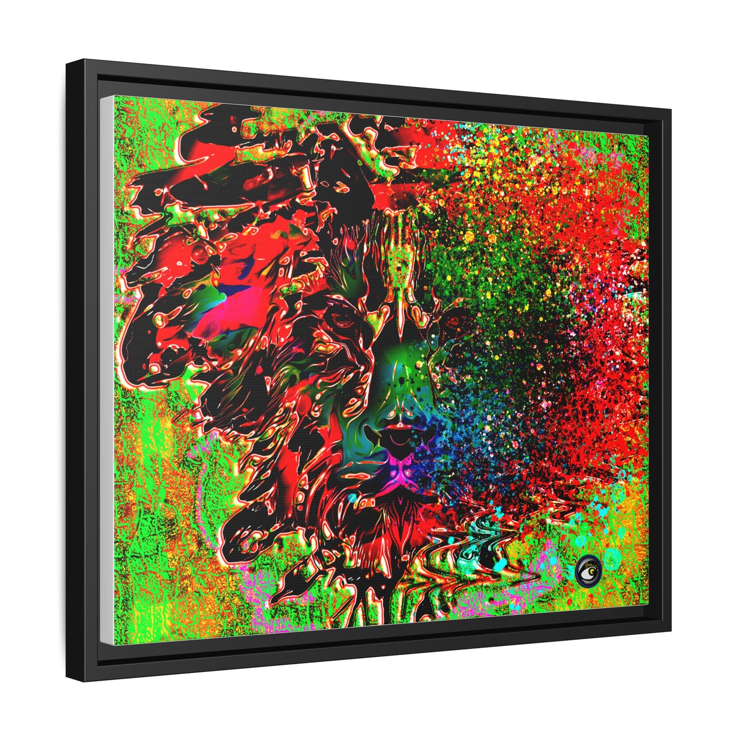 Matte Canvas, Framed (Multi-color) Lion Abstract Collection by SharksEye Treasures