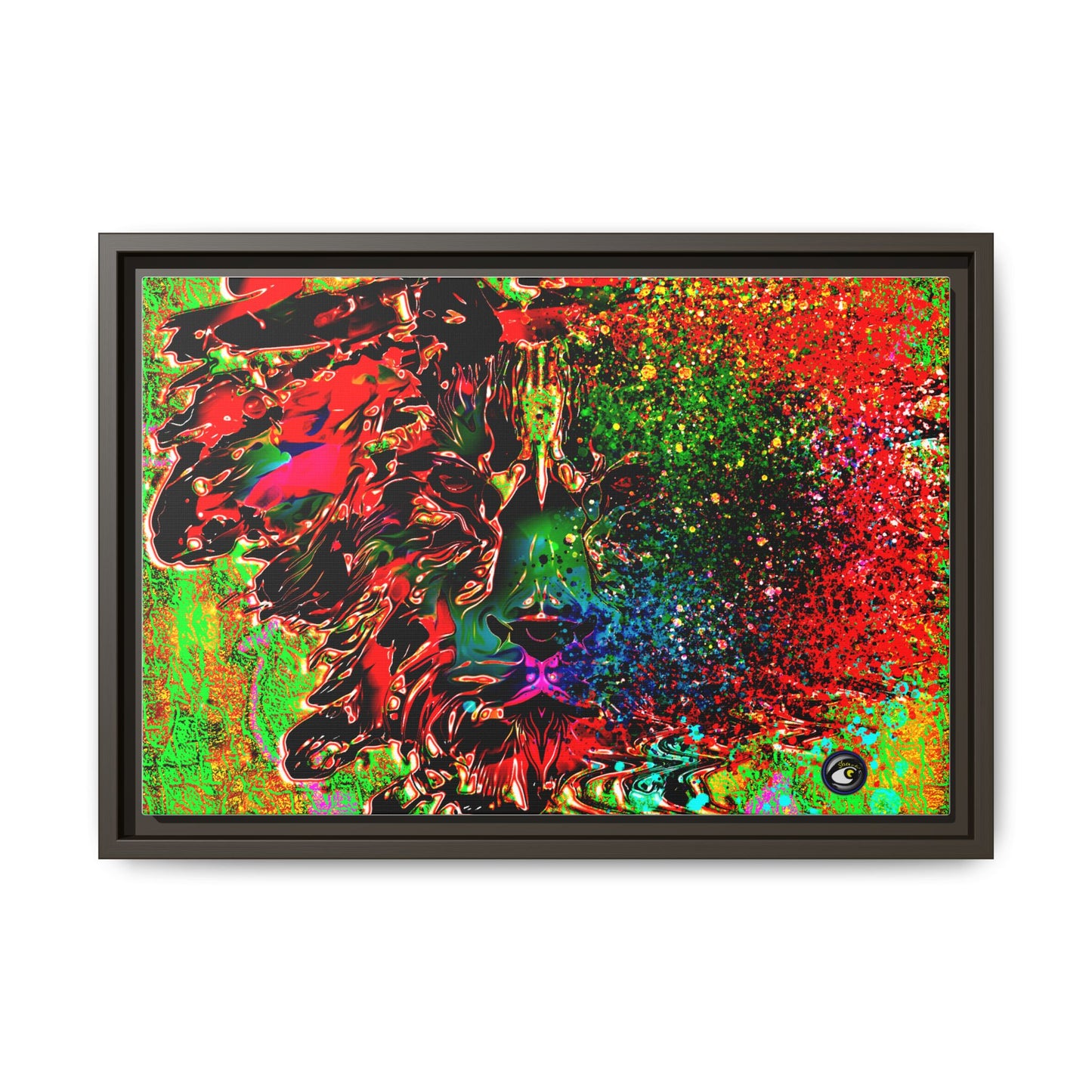 Matte Canvas, Framed (Multi-color) Lion Abstract Collection by SharksEye Treasures