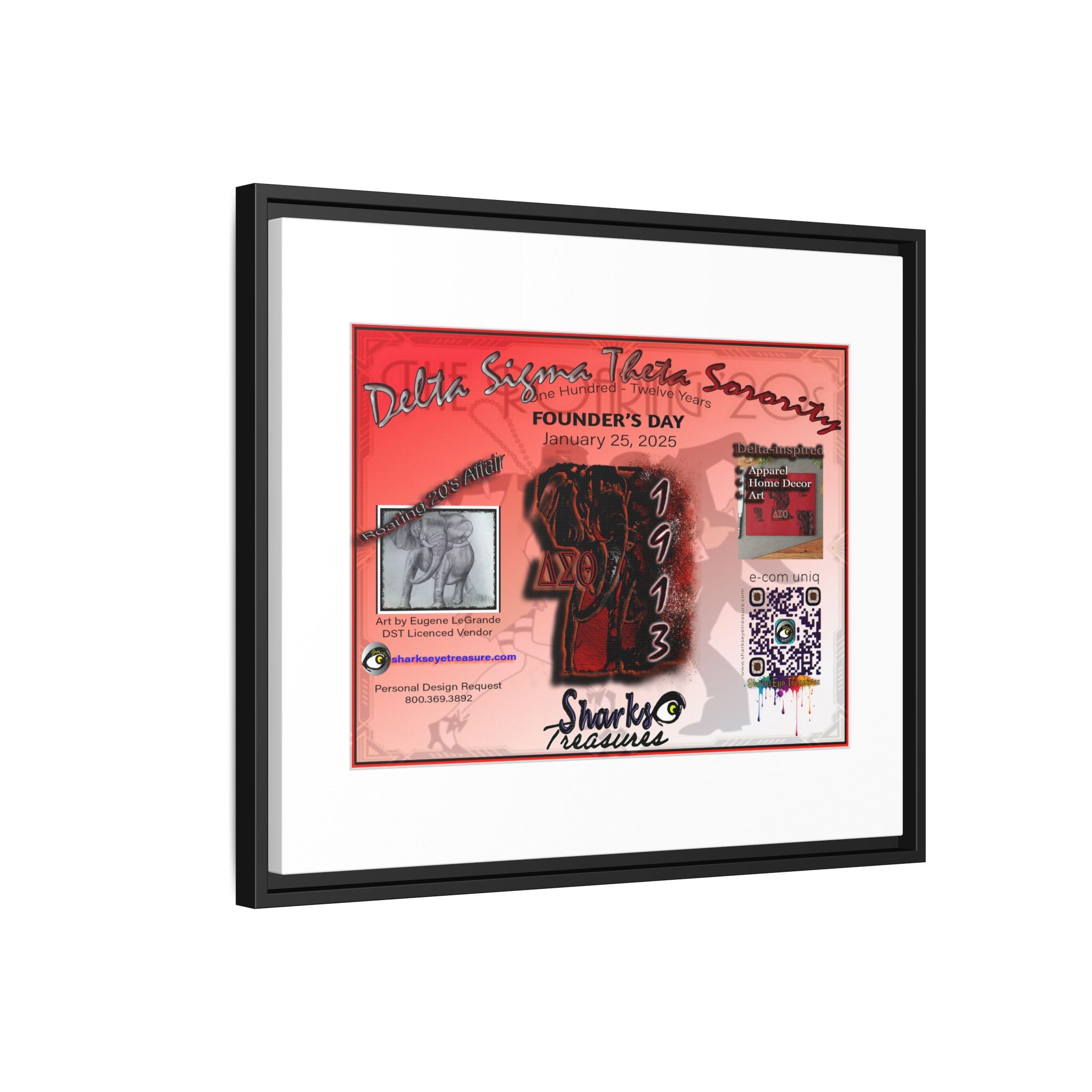 Matte Canvas, Framed (Multi-color) Delta Sigma Theta Collection by SharksEye Treasures
