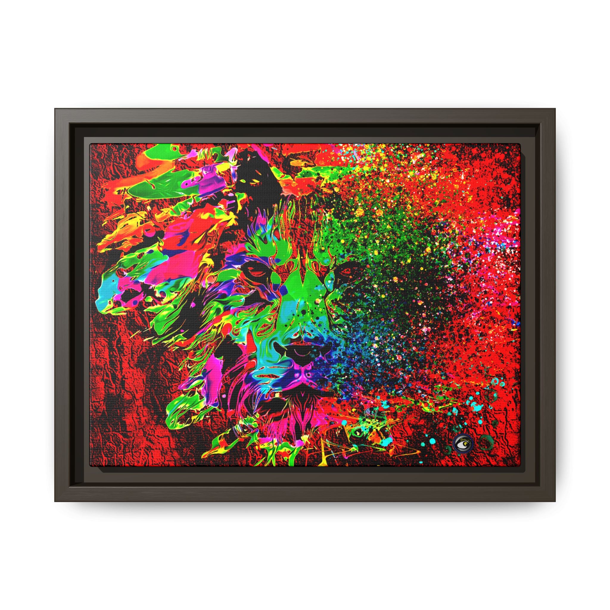 Matte Canvas, Framed (Multi-color) Lion Abstract Collection by SharksEye Treasures
