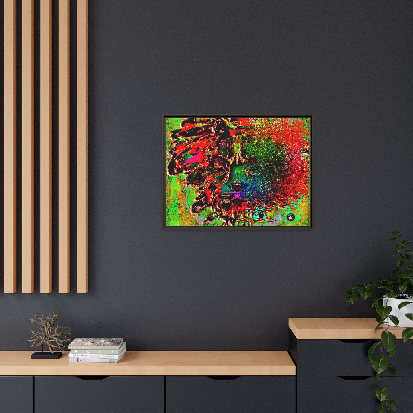 Matte Canvas, Framed (Multi-color) Lion Abstract Collection by SharksEye Treasures