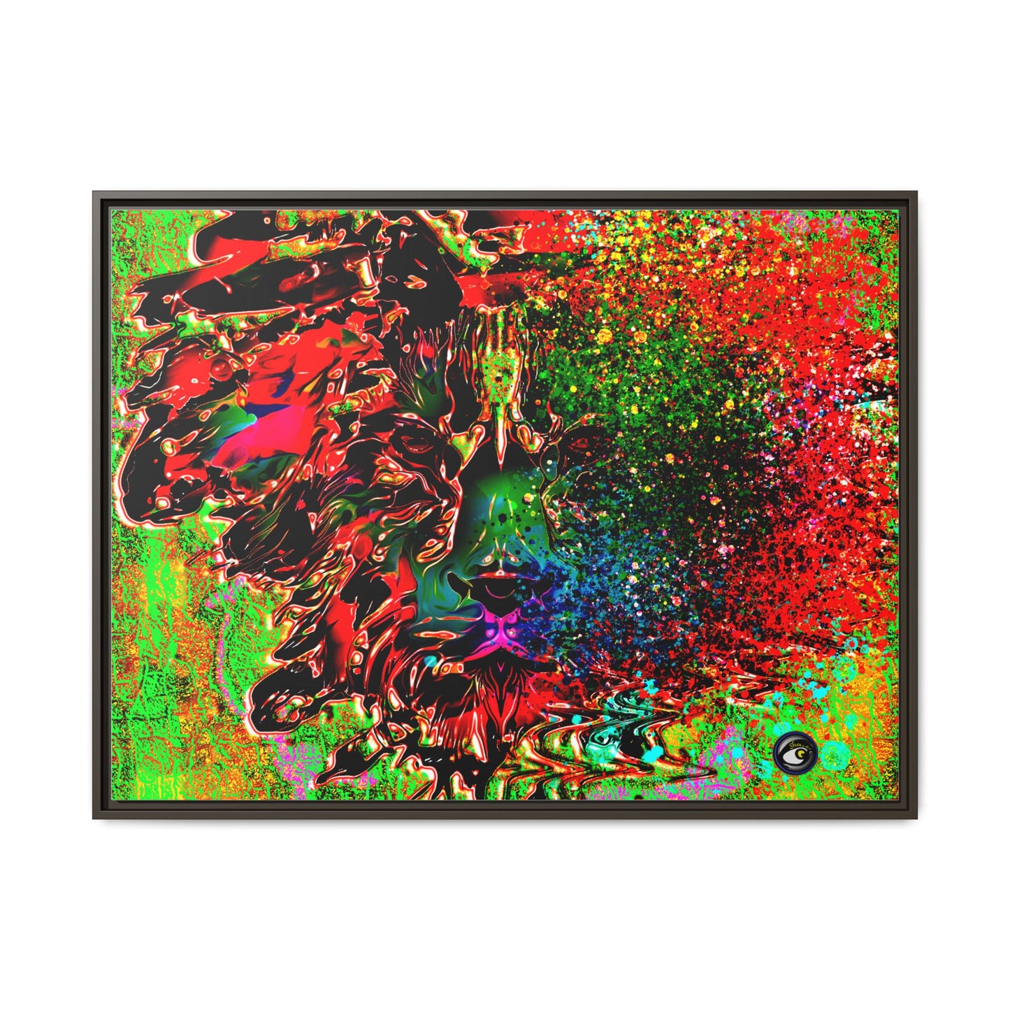 Matte Canvas, Framed (Multi-color) Lion Abstract Collection by SharksEye Treasures