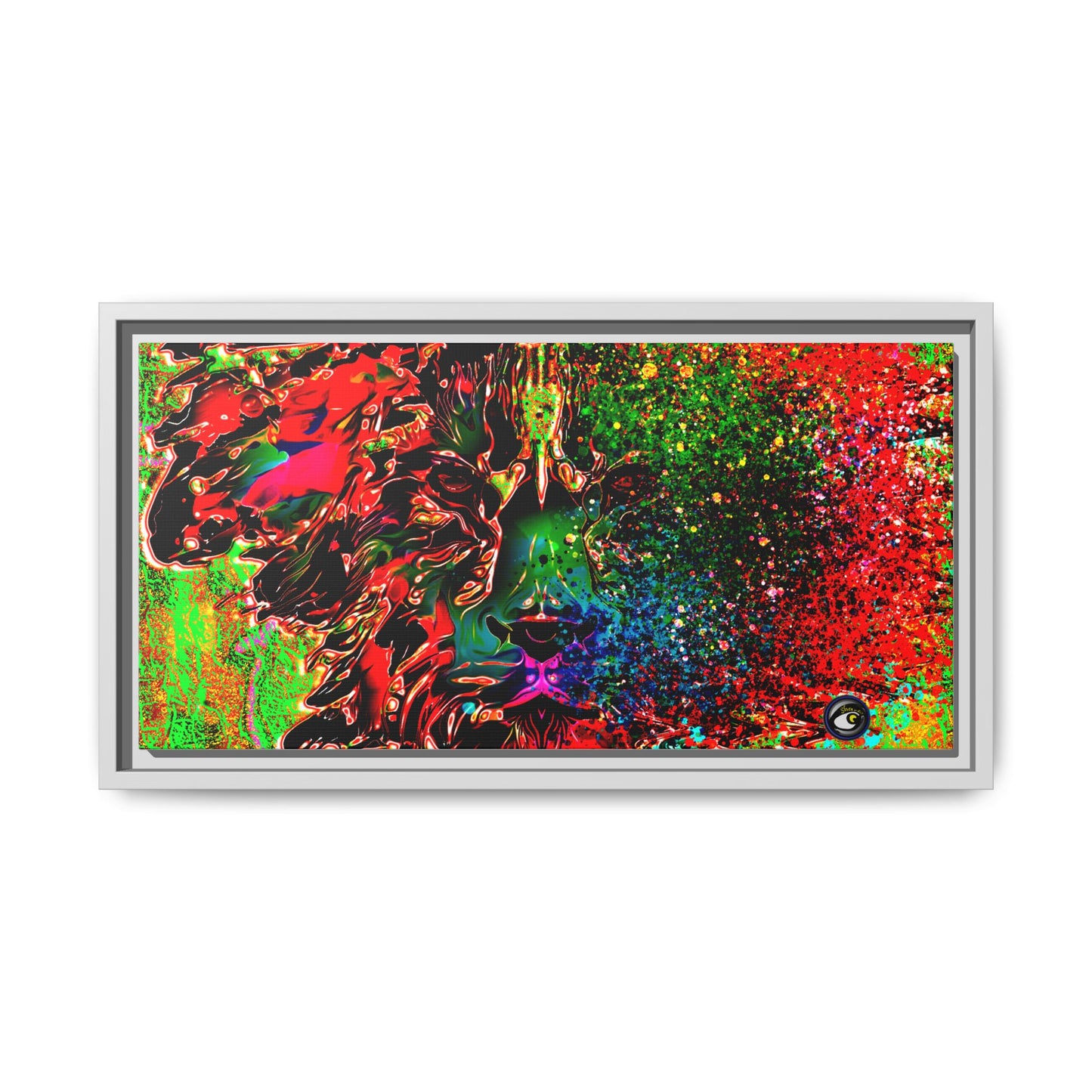 Matte Canvas, Framed (Multi-color) Lion Abstract Collection by SharksEye Treasures