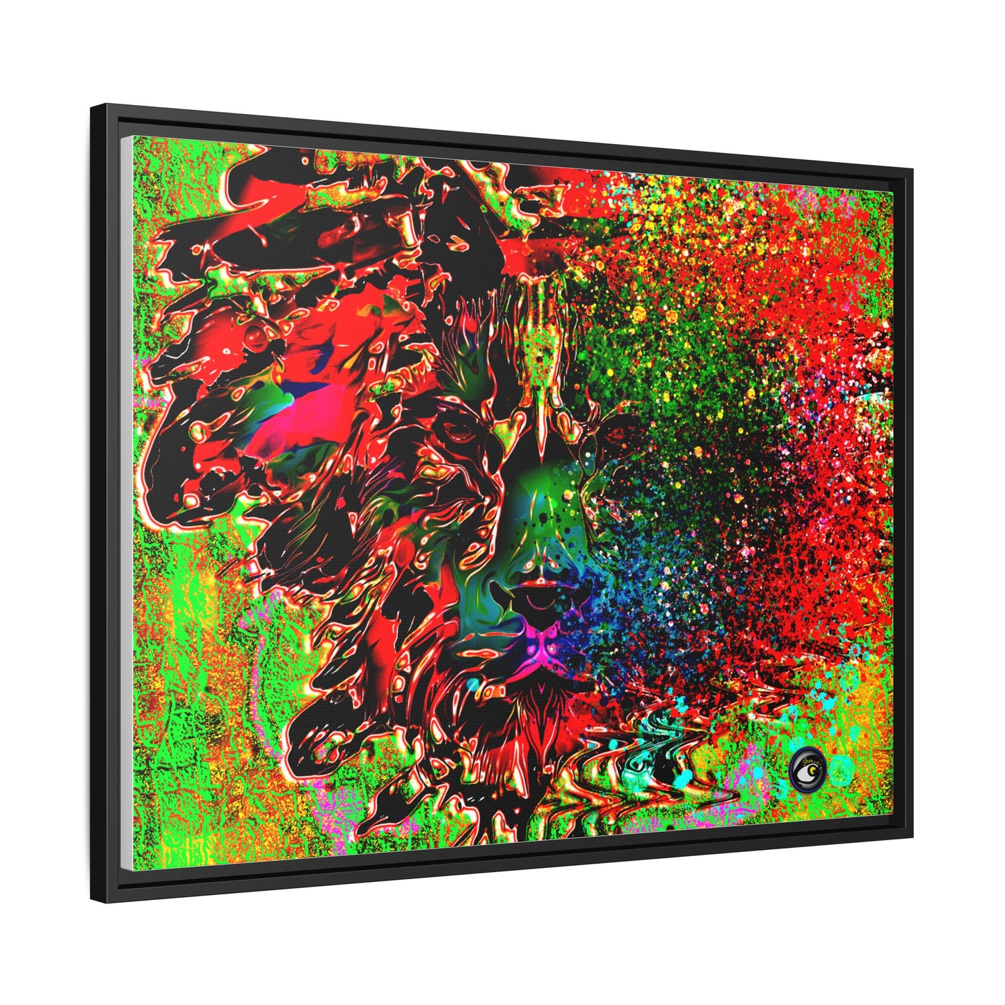 Matte Canvas, Framed (Multi-color) Lion Abstract Collection by SharksEye Treasures