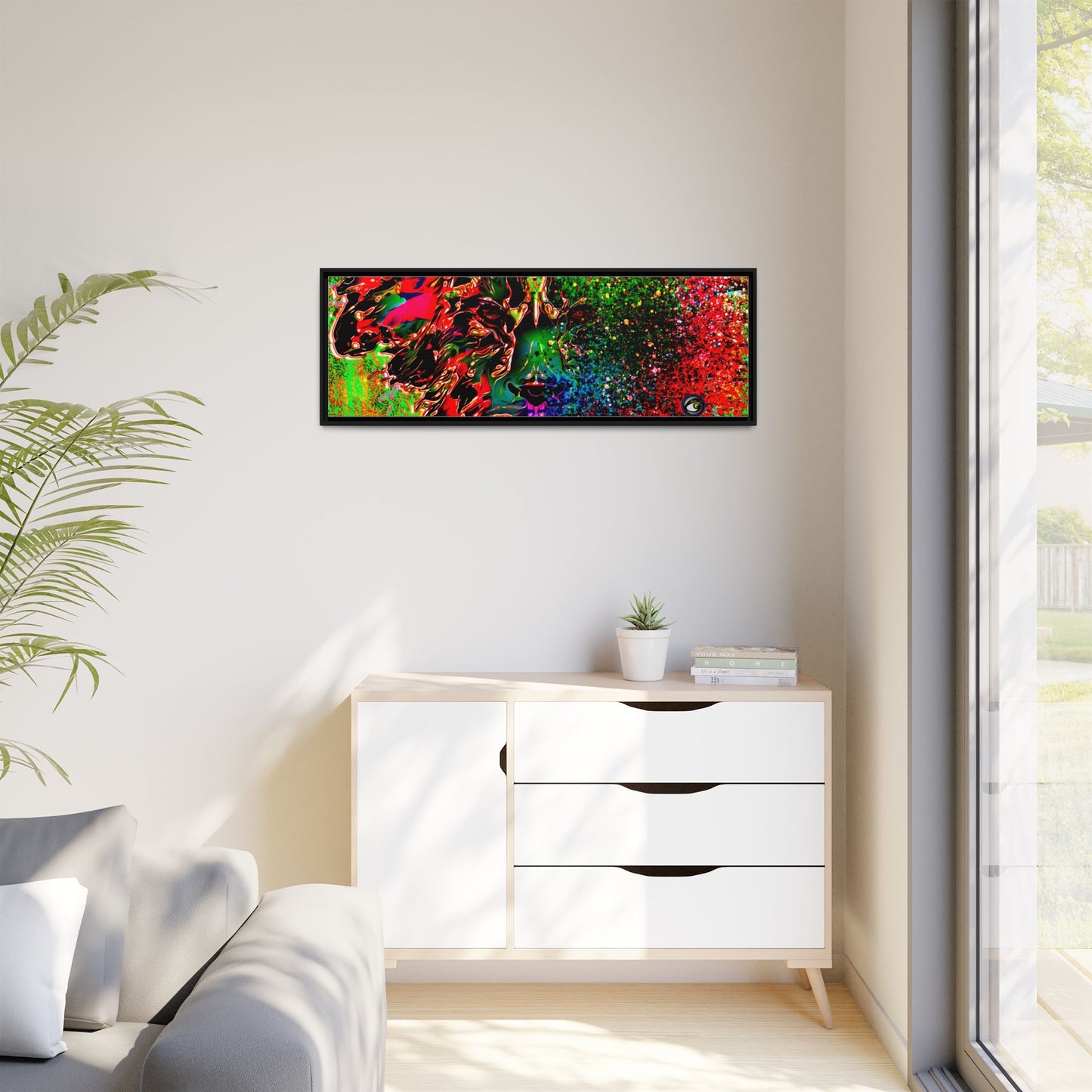 Matte Canvas, Framed (Multi-color) Lion Abstract Collection by SharksEye Treasures