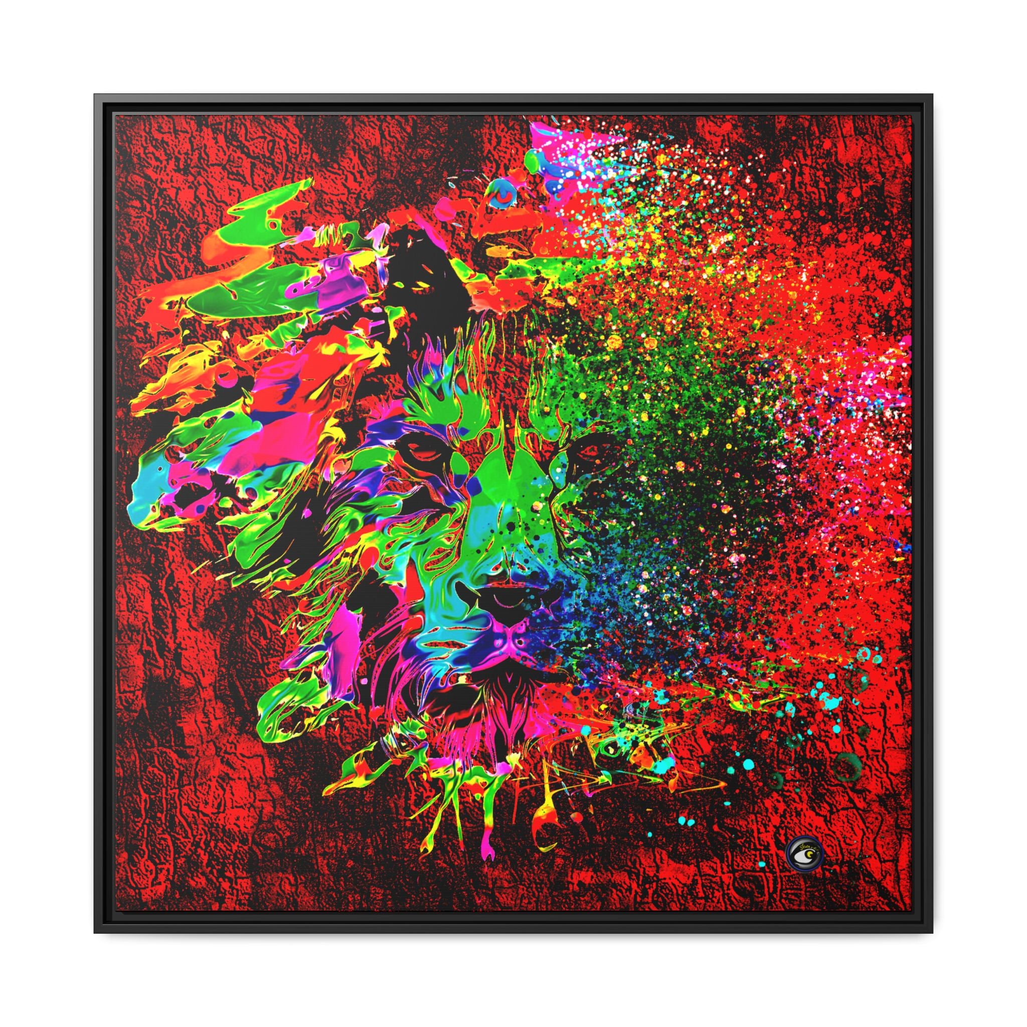 Matte Canvas, Framed (Multi-color) Lion Abstract Collection by SharksEye Treasures