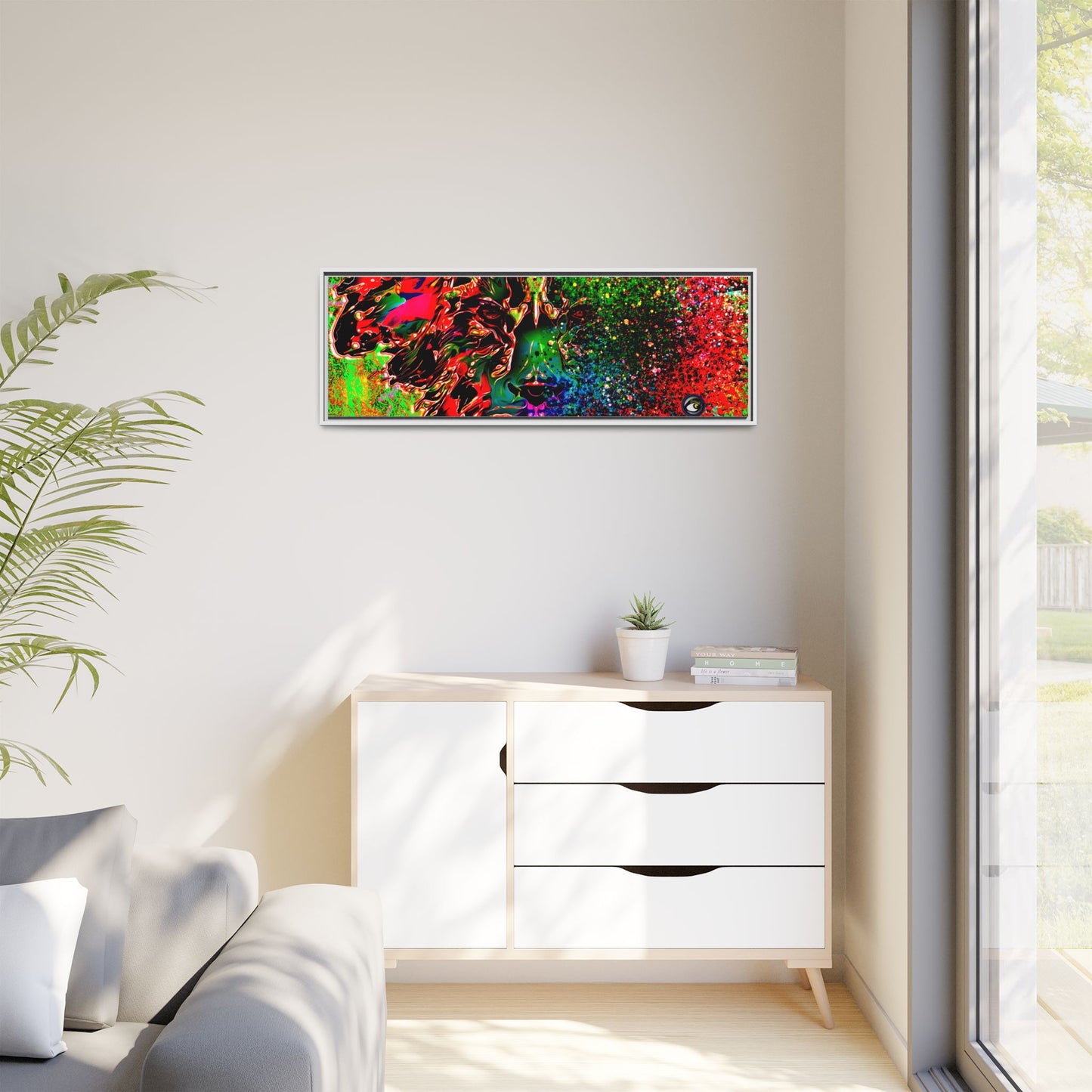 Matte Canvas, Framed (Multi-color) Lion Abstract Collection by SharksEye Treasures