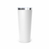22oz copper vacuum insulated tumbler with clear lid and powder-coated stainless steel exterior